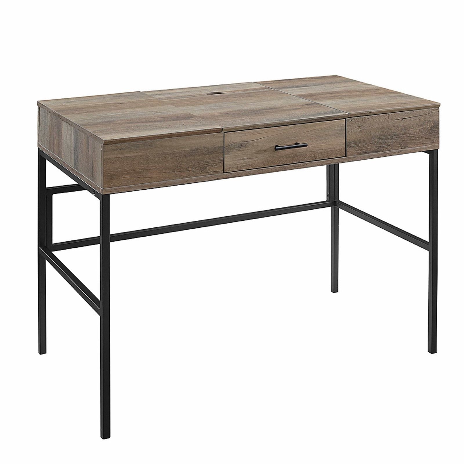 Urban Style ADEPT Modern Desk in Rustic Oak Finish - Perfect for Home Office, Study Room & Contemporary Workspace
