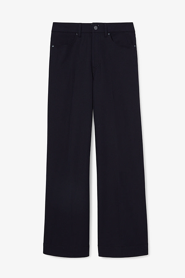 Milo Wide Leg Jeans for Women - Eco-Friendly Stretch Denim Pants in Dark Navy | Comfortable & Stylish for Casual Wear, Office & Travel