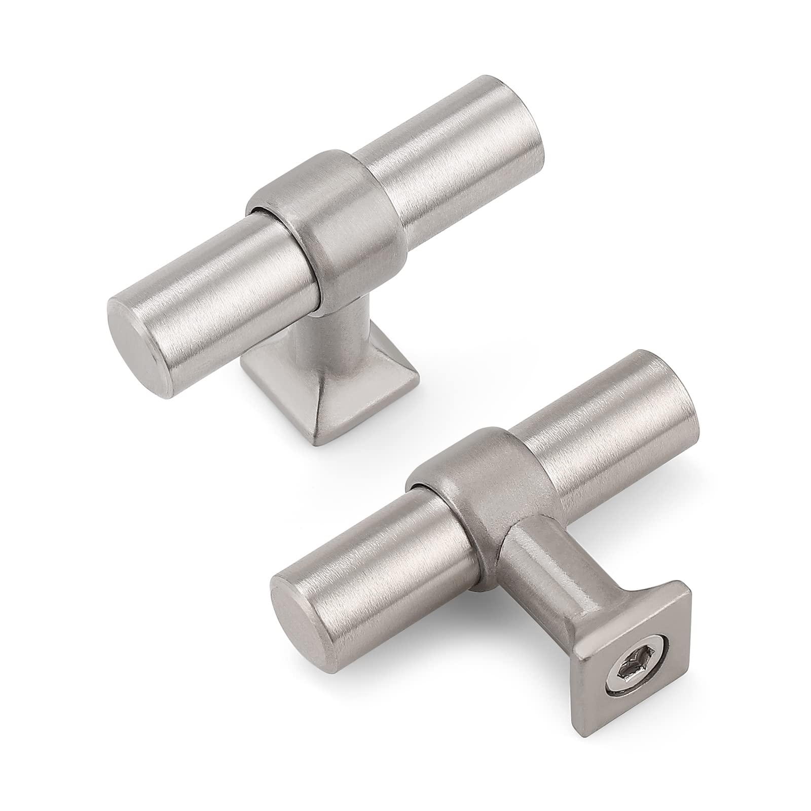 10 Pack Brushed Nickel Cabinet Knobs - Stainless Steel Drawer Pulls for Bedroom & Bathroom Storage