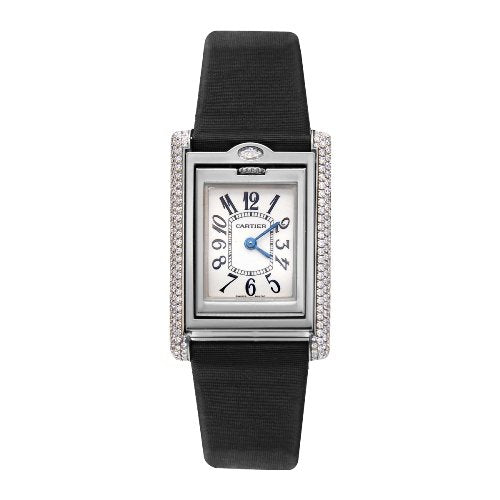 Cartier Tank Basculante 18K White Gold Diamond Ladies Watch - Luxury Swiss Timepiece for Women, Special Edition with Sapphire Crystal - Perfect for Gifts, Weddings & Formal Events