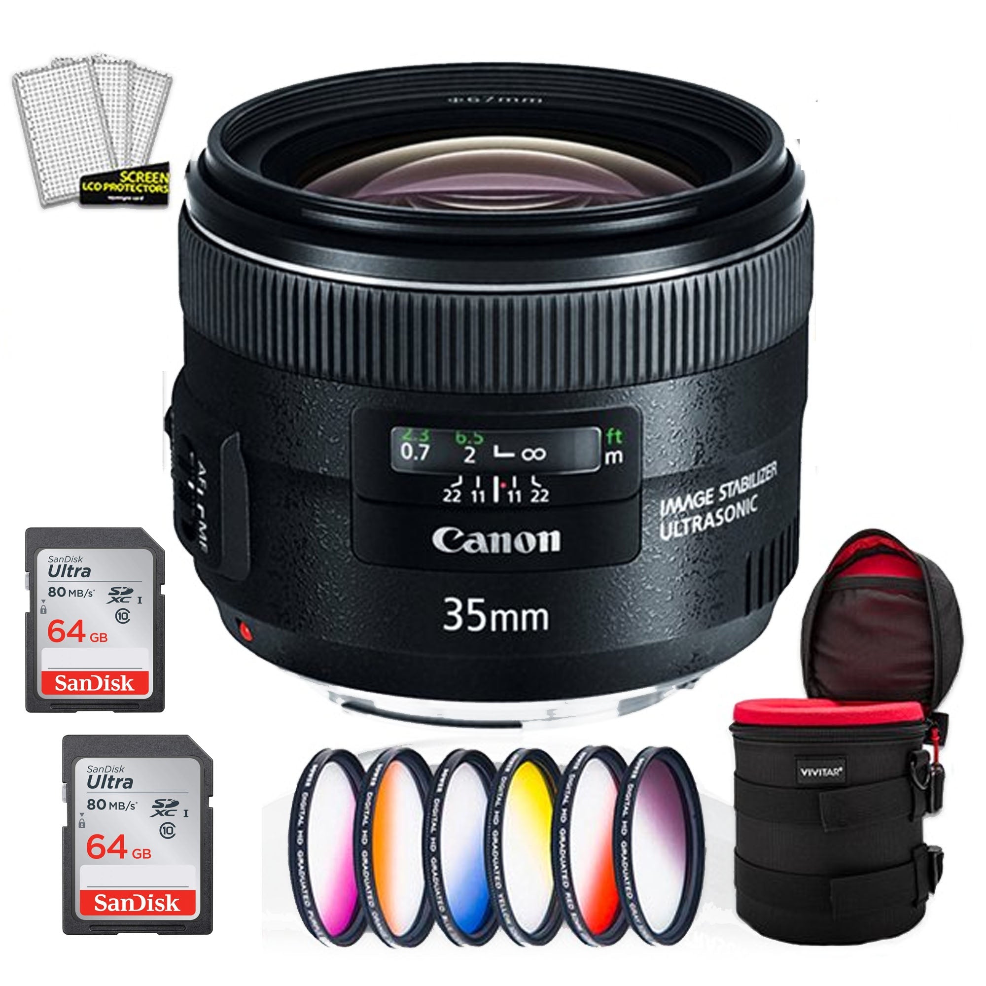 Canon EF 35mm f/2 IS USM Wide Angle Lens for DSLR Cameras - Professional Photography Kit for Portraits, Landscapes & Low Light Shooting
