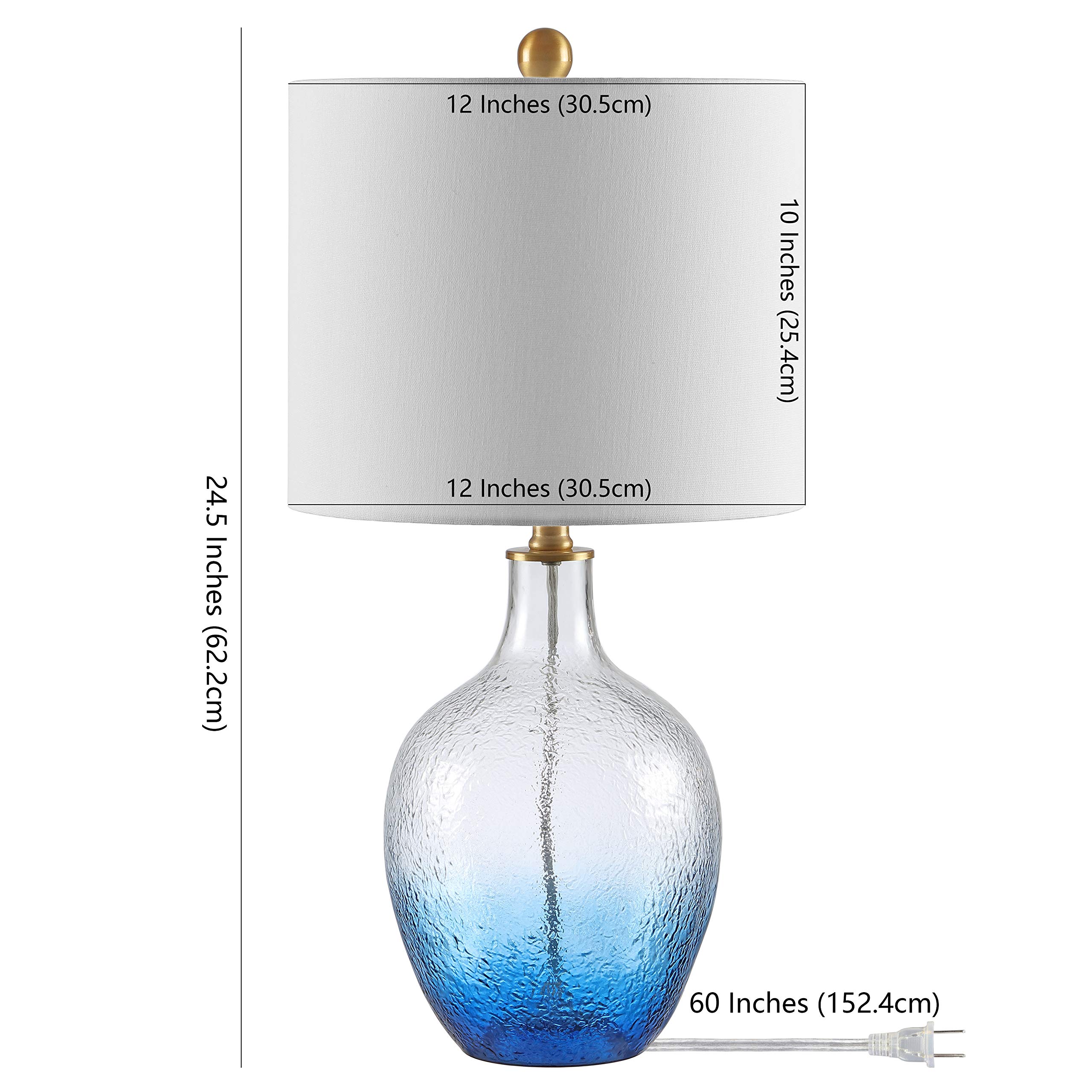 SAFAVIEH Merla Coastal Ombre Blue Glass Table Lamp - 24