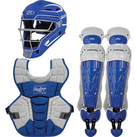 Rawlings Adult Royal/White VELO 2.0 Catcher's Gear Box Set (CSV2A R/W) - Baseball Protective Equipment for Catchers - Perfect for Games, Training & Practice Sessions