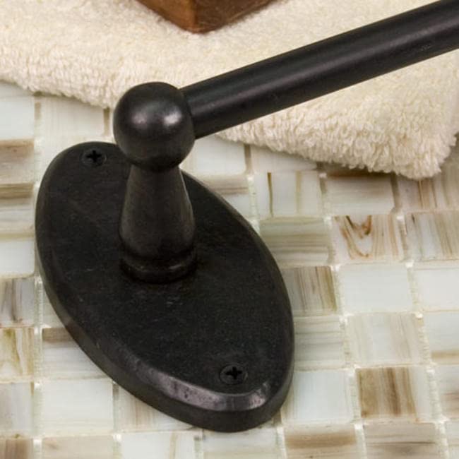 Signature Hardware 915875 18-Inch Gothic Oval Base Towel Bar - Elegant Bathroom Accessory for Modern & Classic Home Decor