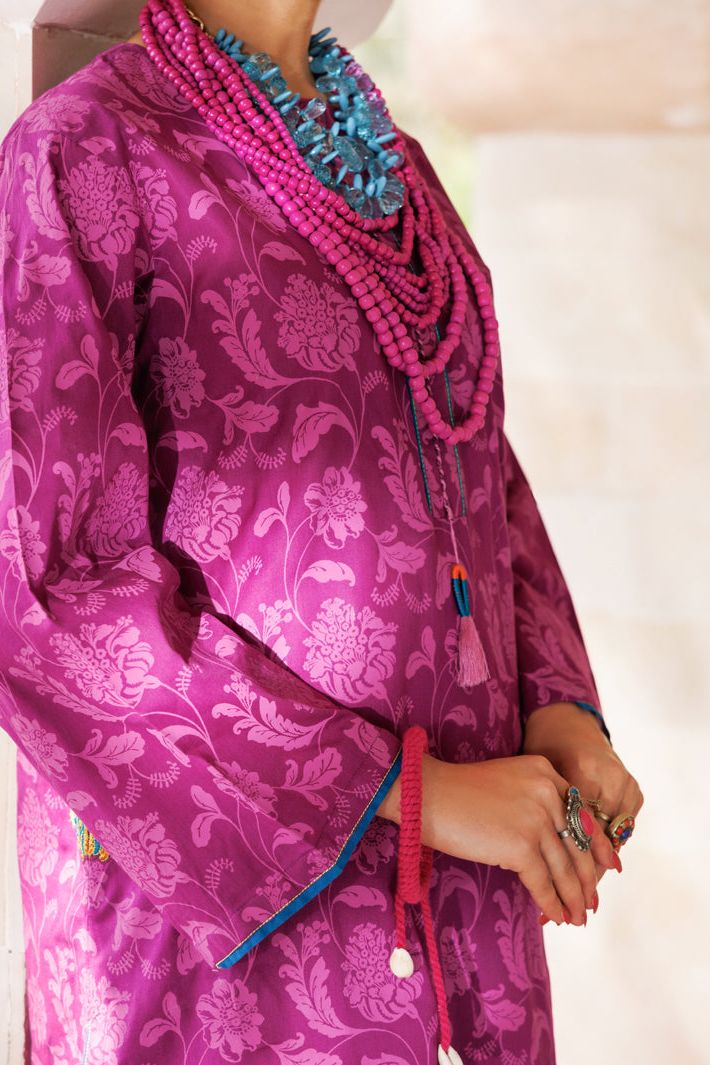 Stylish Cambric Purple Kurti by Almirah - Perfect for Casual Wear, Office Outfits & Festive Occasions