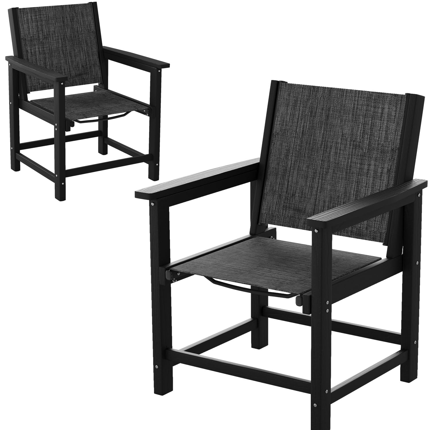 **UDPATIO HDPE Outdoor Chairs Set of 2 – All-Weather Patio Dining Chairs for Poolside, Deck, Garden & Backyard – Durable & Comfortable**