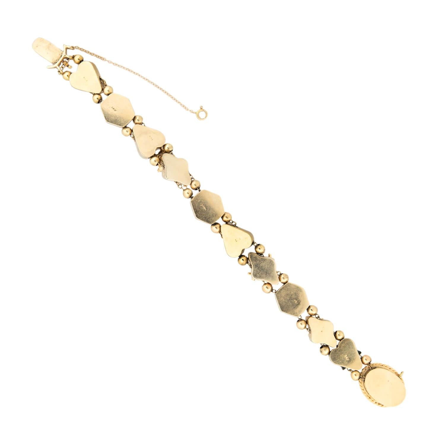 Vintage 14k Gold Multi-Charm Slide Bracelet for Women - Elegant Adjustable Dainty Jewelry Gift for Birthday, Anniversary & Special Occasions