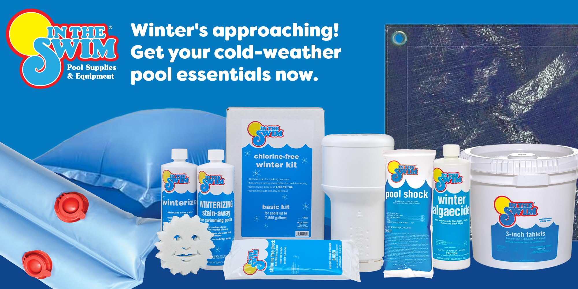 In The Swim Pool Winterizing Kit with Winter Pill - Above & In-Ground Pool Closing Chemicals for Up to 35,000 Gallons - Protect Your Pool During Cold Months for Easy Spring Opening