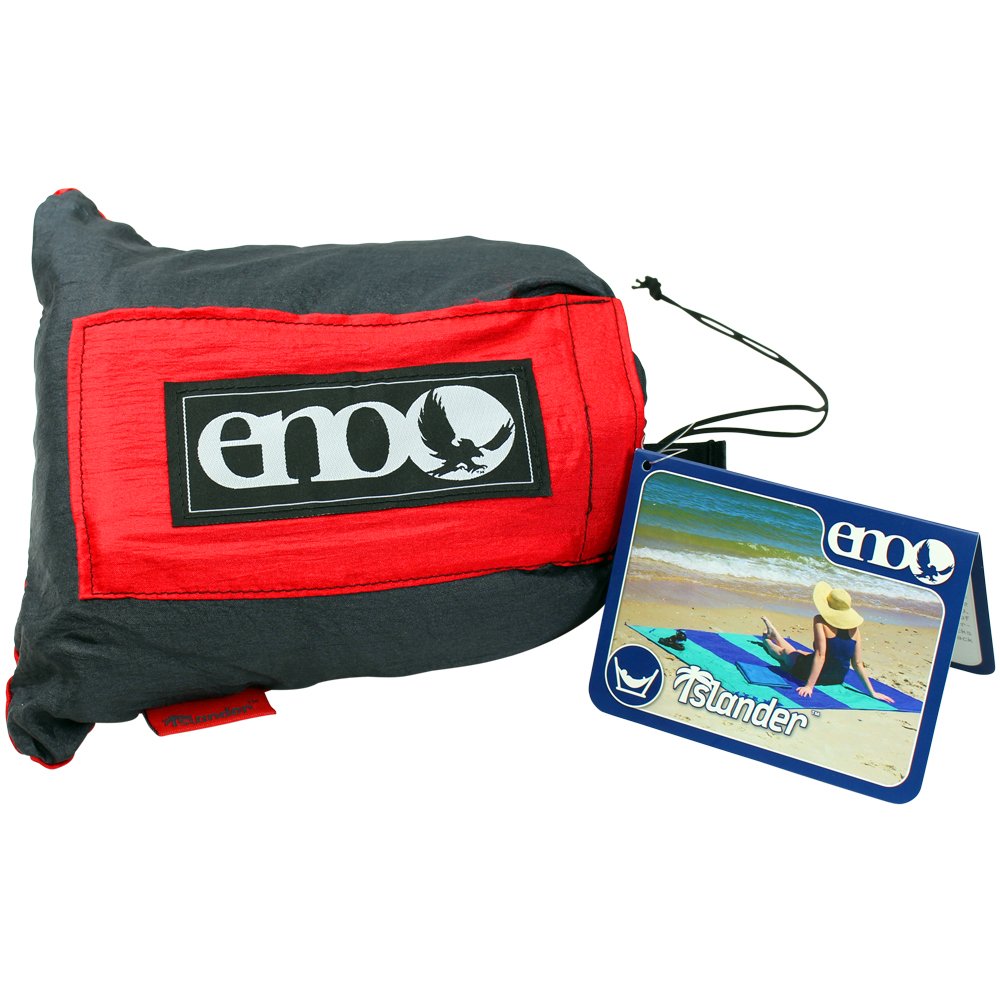 ENO Eagles Nest Outfitters Islander Travel Blanket - Lightweight & Compact Camping Blanket for Hiking, Beach, Picnics - Red/Charcoal - Perfect for Outdoor Adventures & Travel Accessories
