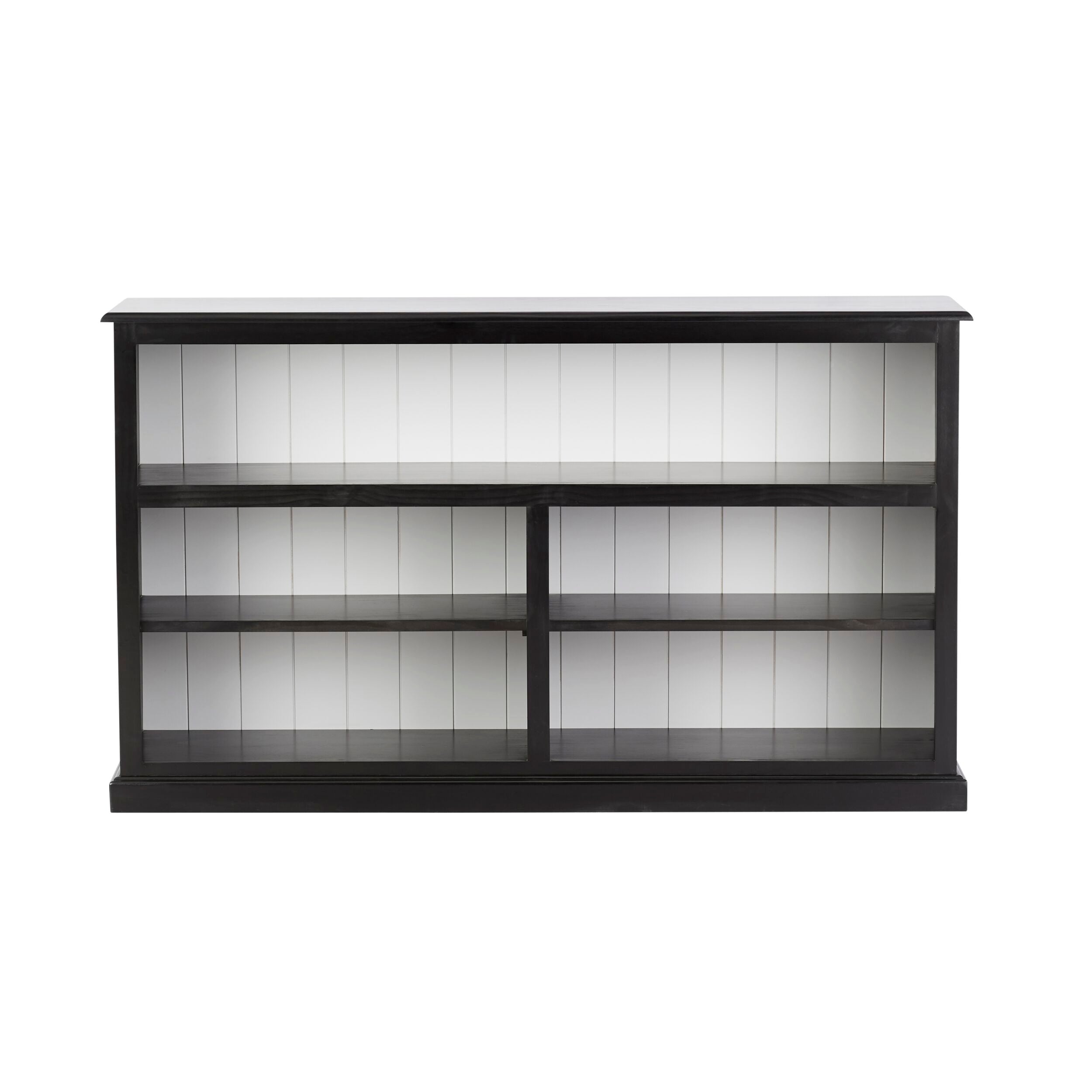 Armand Lowline Bookcase 90 x 155cm Black - Modern Bookshelf for Living Room, Bedroom & Office Storage - Sturdy & Stylish Furniture for Home Organization