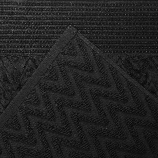 Premium 6-Piece Chevron Cotton Bath Towel Set - Soft, Absorbent & Quick-Drying - Perfect for Bathroom, Spa, Gym & Beach Use