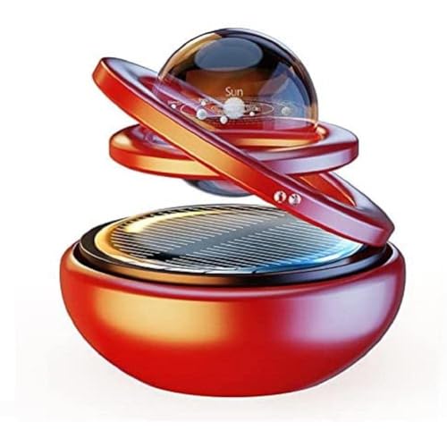 Solar Powered Rotating Galaxy Car Air Freshener - Multicolor LED Planet Ring with Fragrance Diffuser for Car Dashboard | Decorative Interior Air Freshener for Home, Office & Gift Use