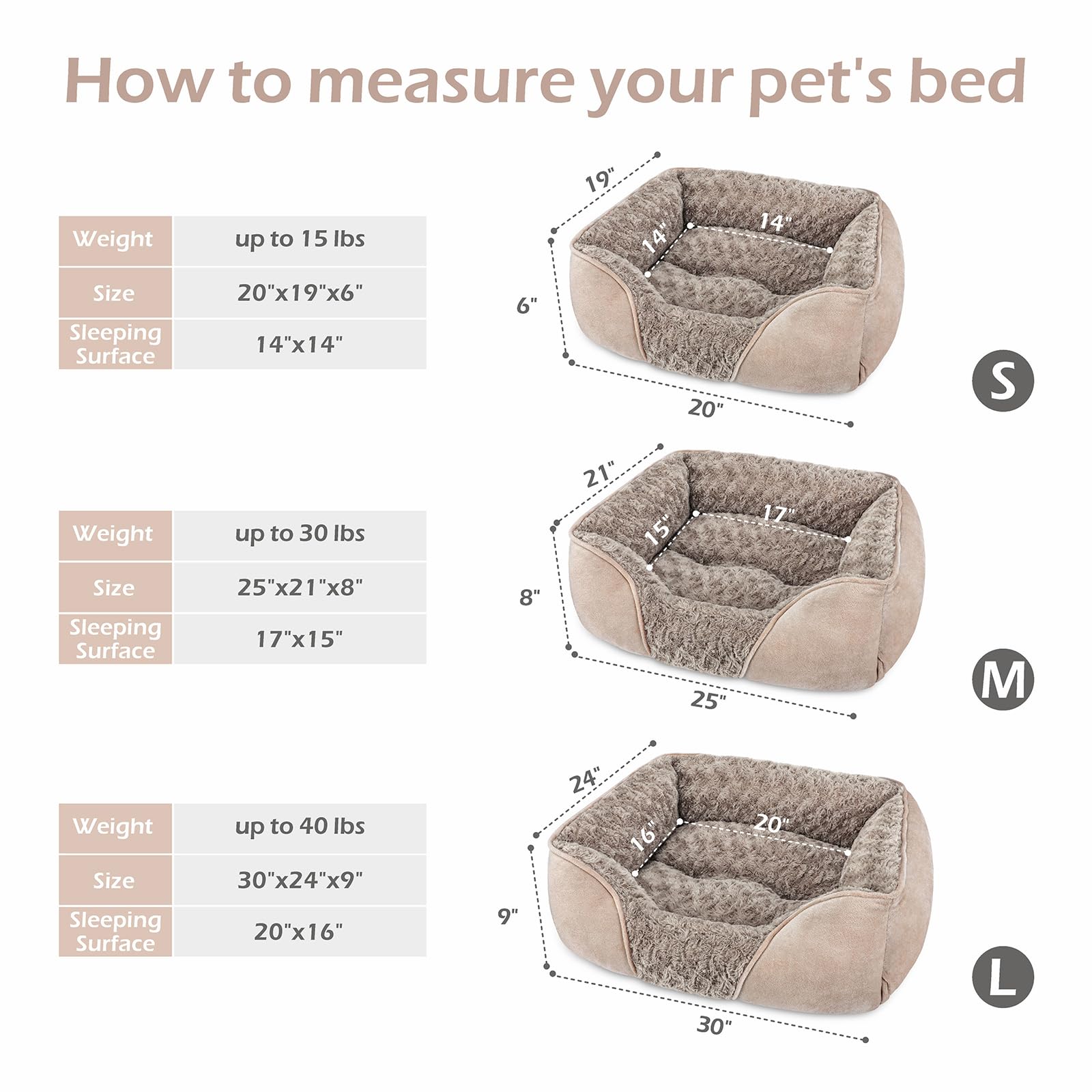 Orthopedic Dog Bed for Small, Medium & Large Dogs - Washable, Anti-Slip Bottom, Soft Calming Pet Bed - Perfect for Crate Training, Kennel & Home Use (20