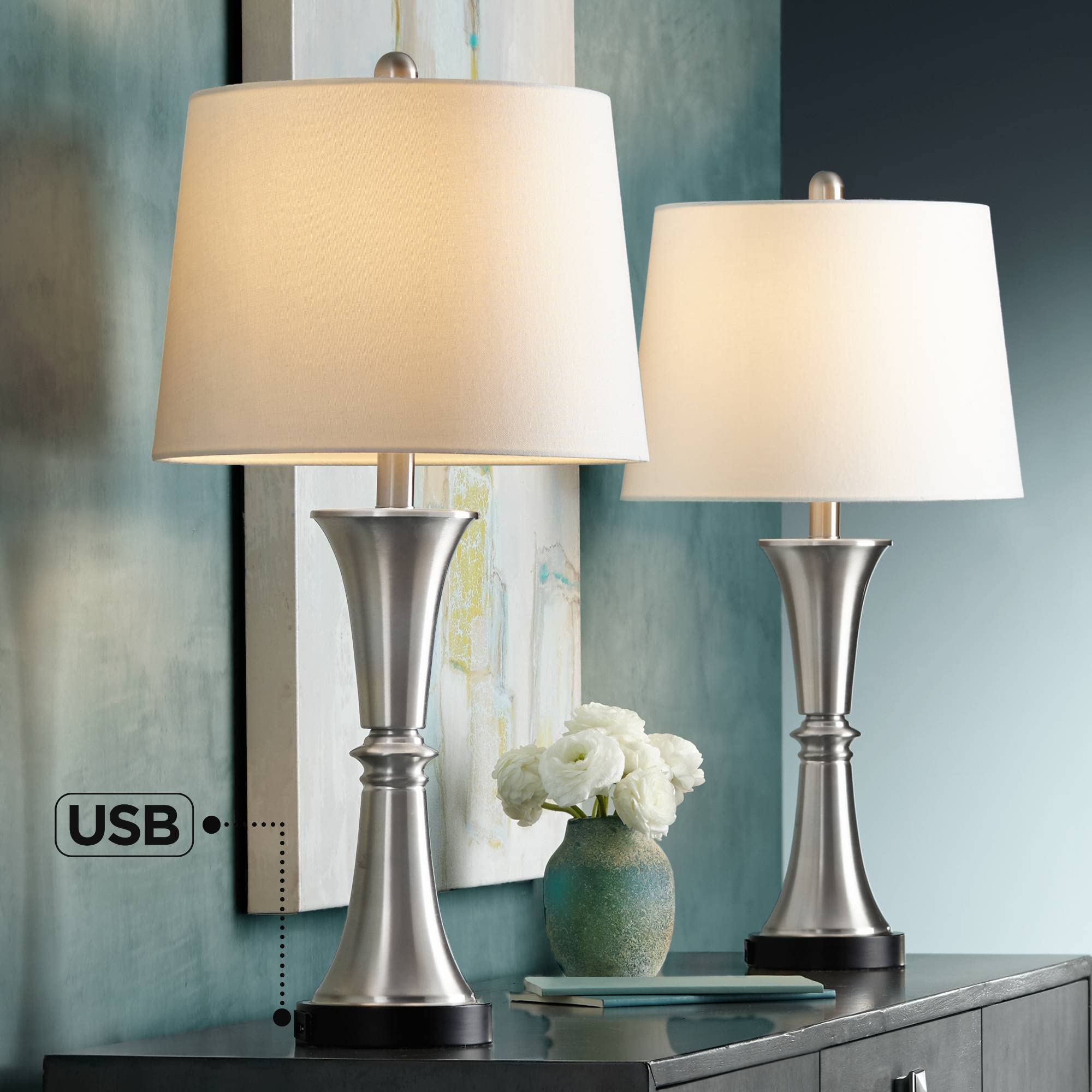 360 Lighting Seymore Modern Table Lamps Set of 2 - 26