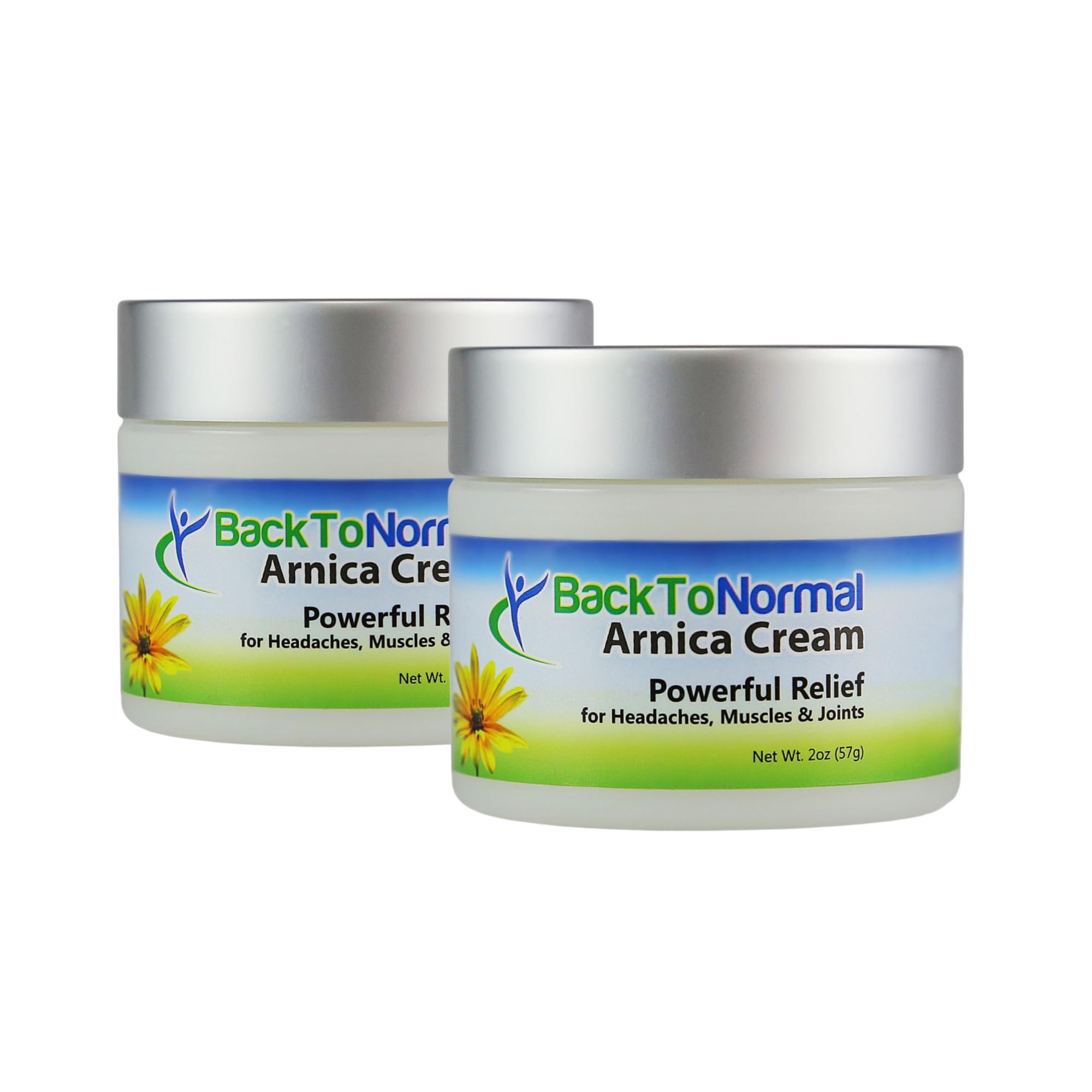 Back To Normal Arnica Cream – Extra Strength Pain Relief for Joints & Muscles – 2oz Jar (2-Pack) – FDA Registered – Soothes Post-Workout, Arthritis & Daily Aches