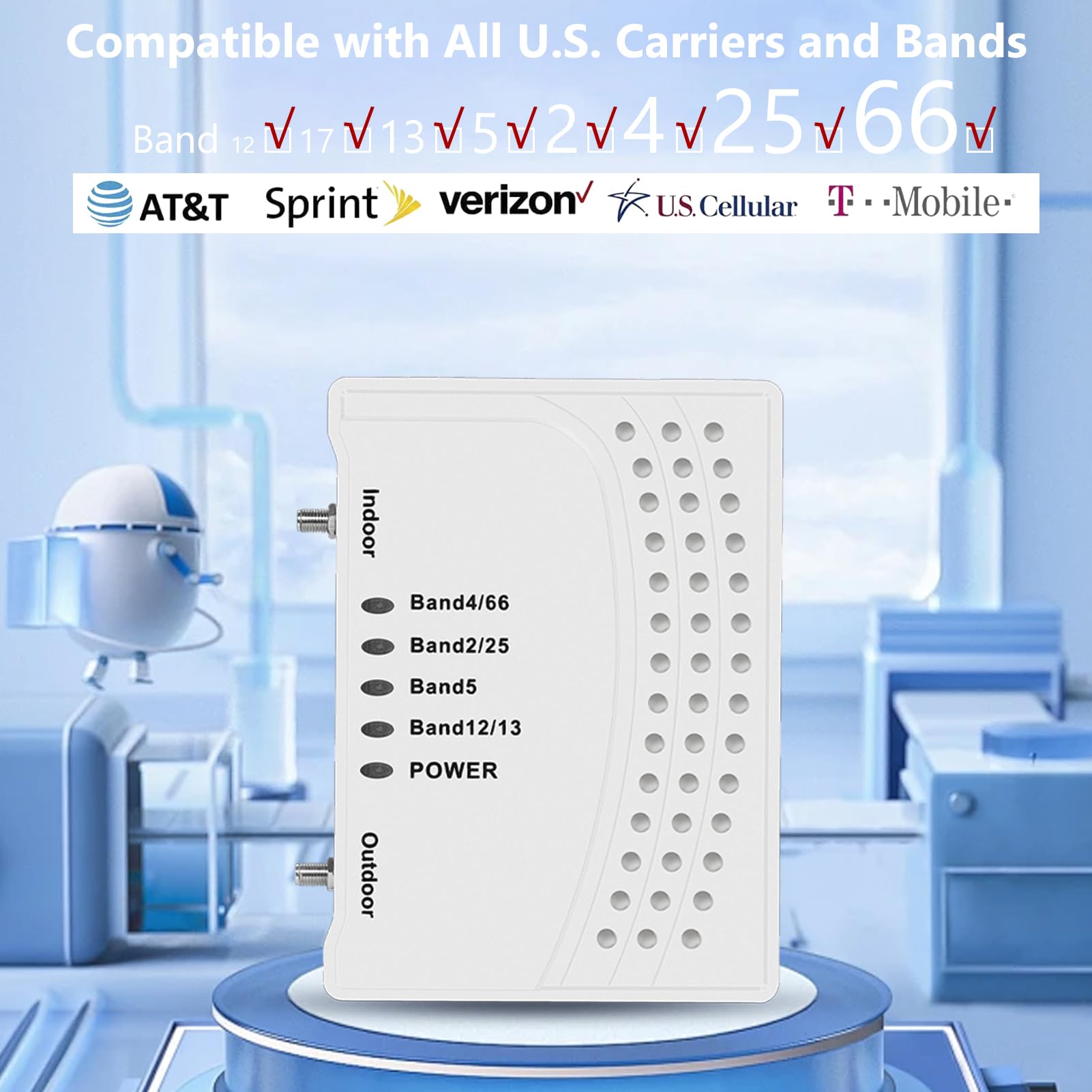 Best Cell Phone Signal Booster for Home & Office - 6000 Sq.Ft Coverage with 2 Antennas | Supports Band 66/2/4/5/12/17/13/25 | FCC Approved 4G/5G LTE Booster for All US Carriers | Perfect for Basements, Rural Areas & Multi-Story Buildings