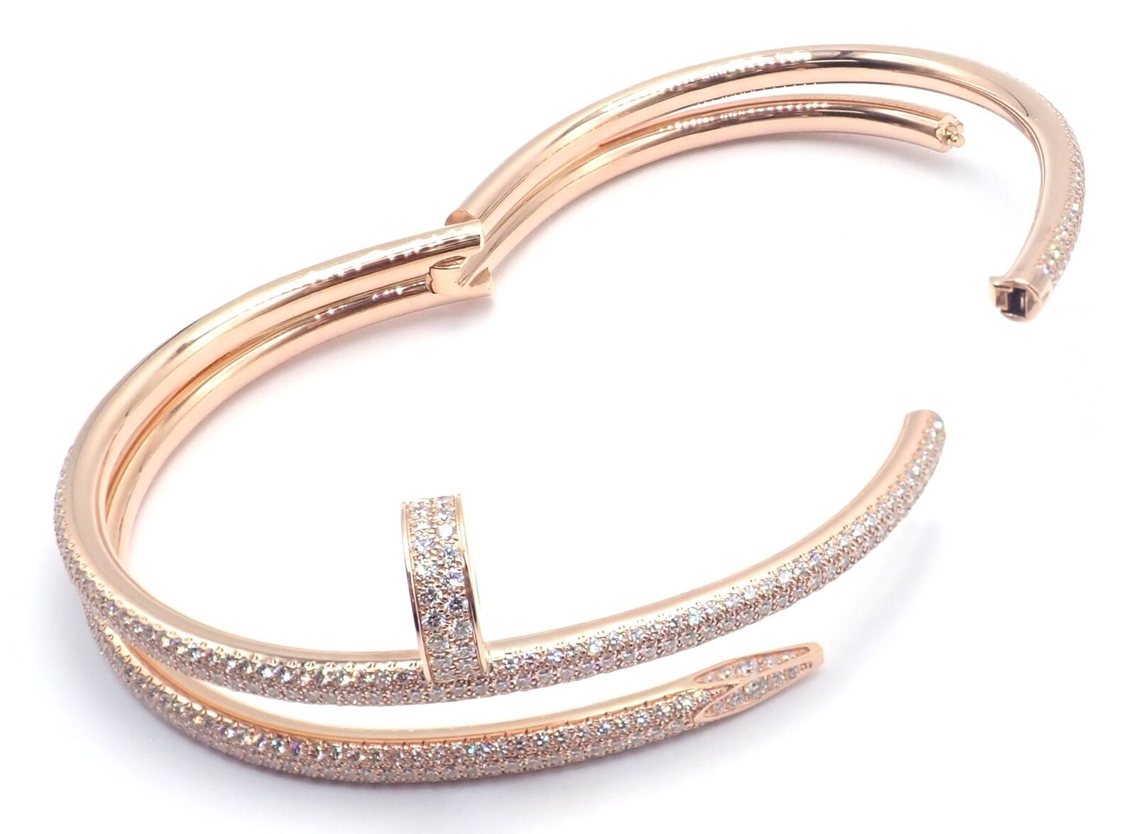 Cartier Juste un Clou 18K Rose Gold Diamond Bangle Bracelet - Size 16 - Luxury Nail Design Jewelry for Women - Perfect for Weddings, Anniversaries & Special Occasions