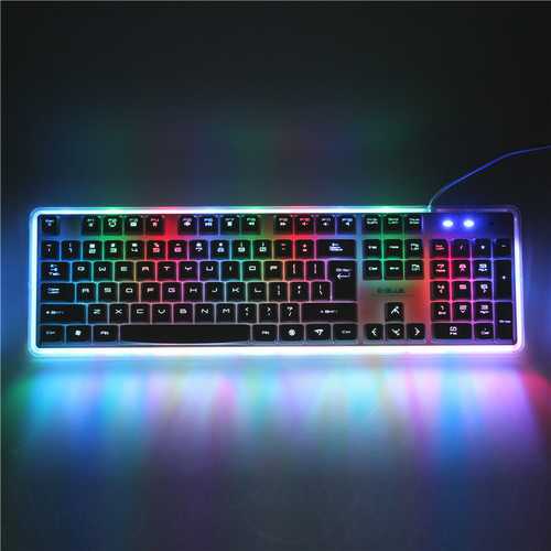 E BLUE K725 104-Key RGB Backlit Mechanical Gaming Keyboard with 7 Color Modes & Adjustable LED Effects - Perfect for PC Gaming, Esports & Office Work