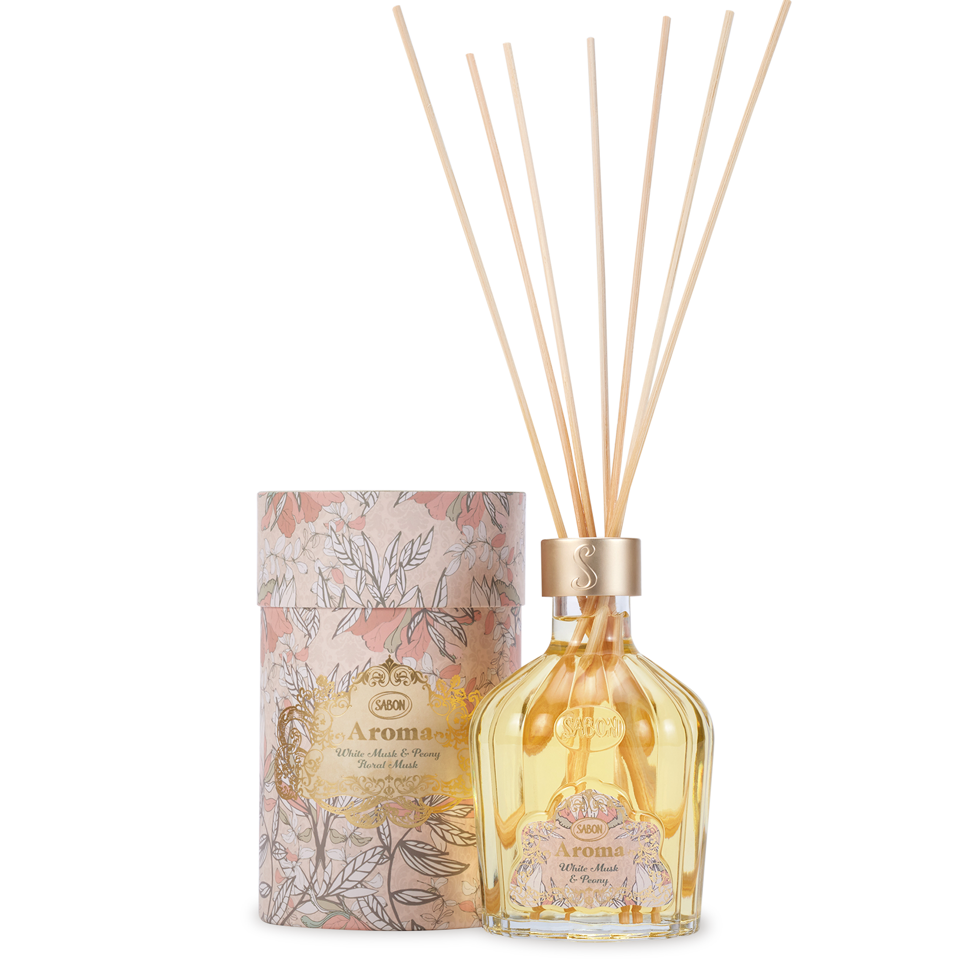 Premium Aroma Reed Diffuser Set - White Musk & Peony Scented Oil (245mL) for Home Fragrance, Office Decor, and Relaxation Spaces