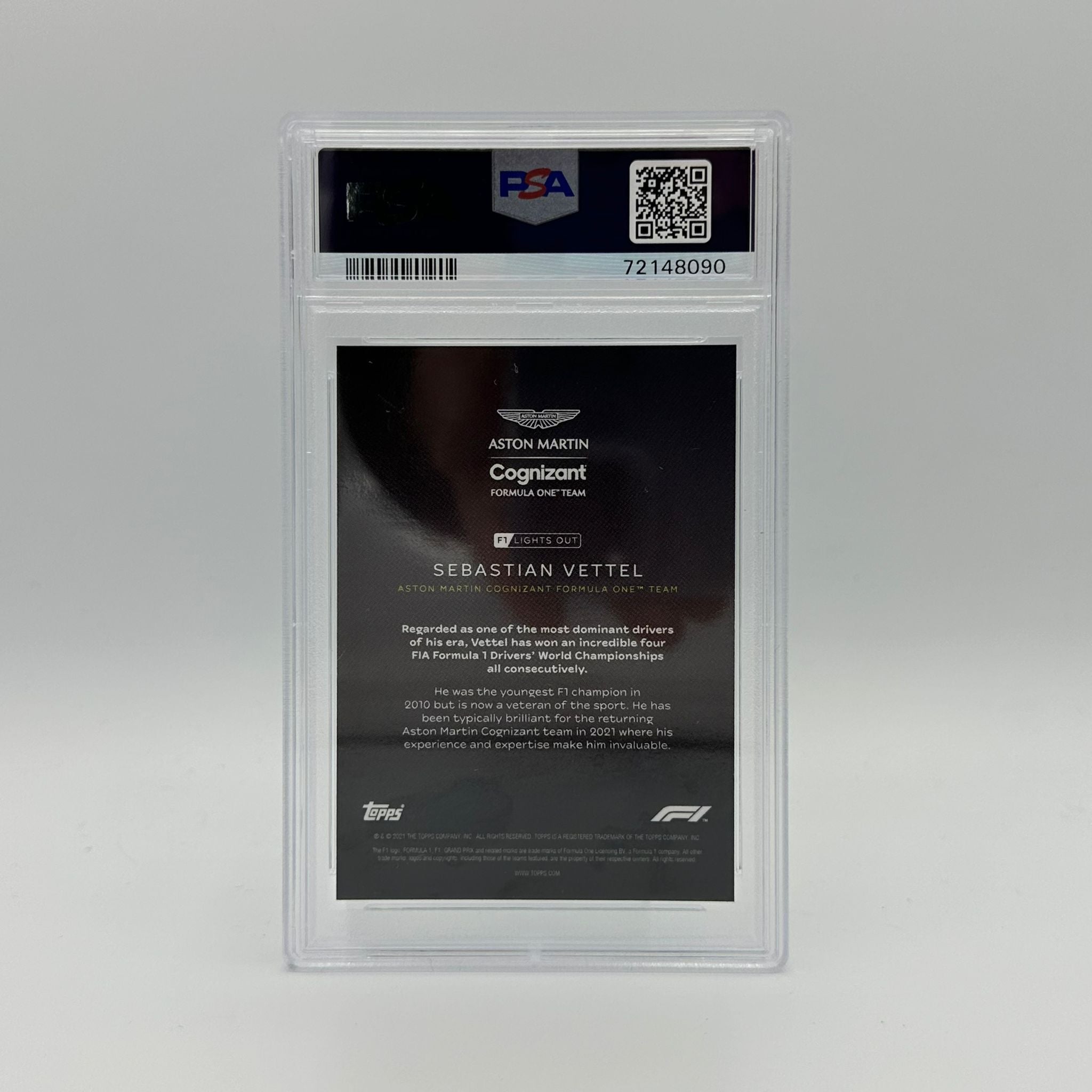 PSA 10 47/75 Sebastian Vettel Green Parallel Racing Card - Rare Collectible F1 Memorabilia for Sports Fans & Card Collectors - Perfect for Display, Trading, and Investment