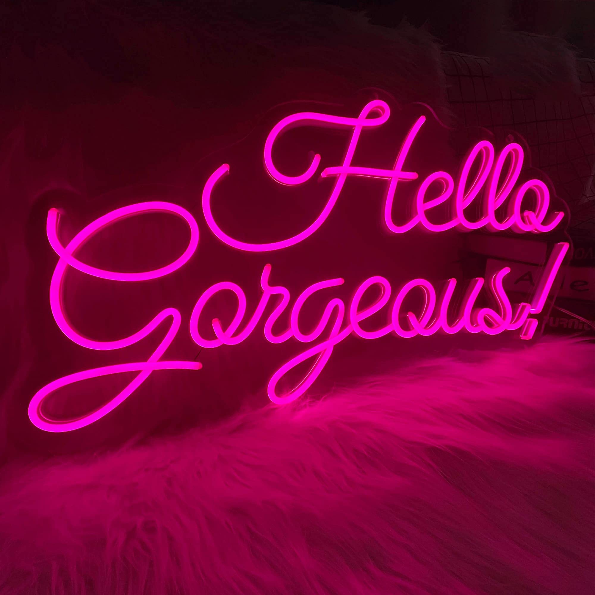 Hello Gorgeous Pink Neon Sign - 24