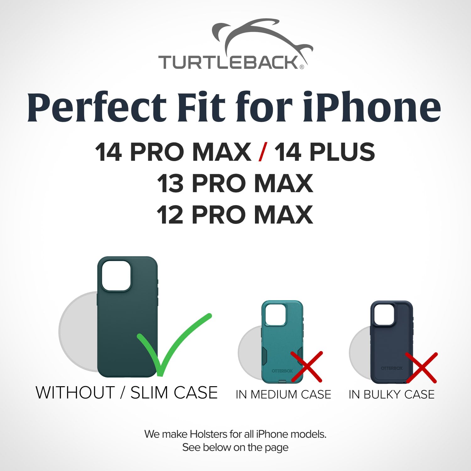 Premium Leather Phone Holster for iPhone 16 Pro Max/15 Pro Max/14 Pro Max/13 Pro Max - Black Belt Clip Phone Holder Compatible with Slim Cases - Durable Leather Waist Pouch for Outdoor, Work, Hiking & Daily Use