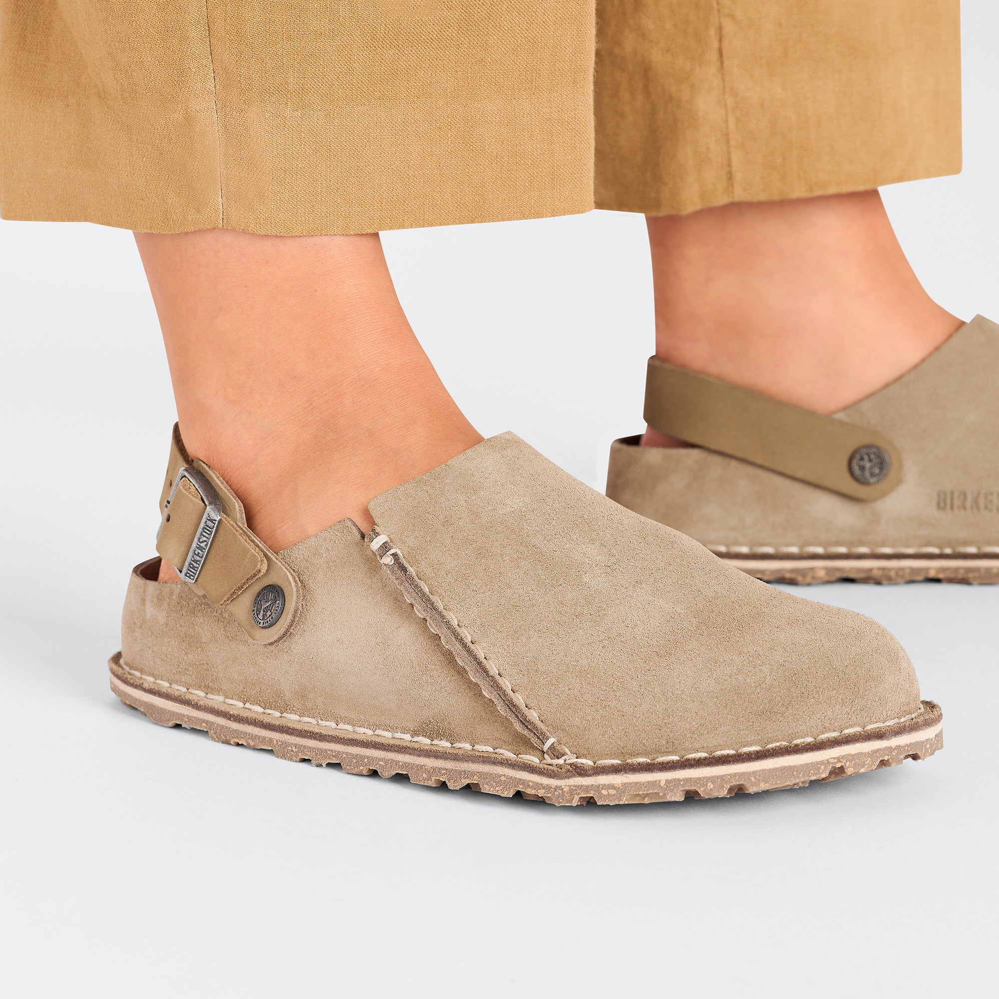 Birkenstock Lutry Premium Suede Leather Sandals in Gray Taupe - Comfortable & Stylish for Women's Casual Wear, Travel & Everyday Use