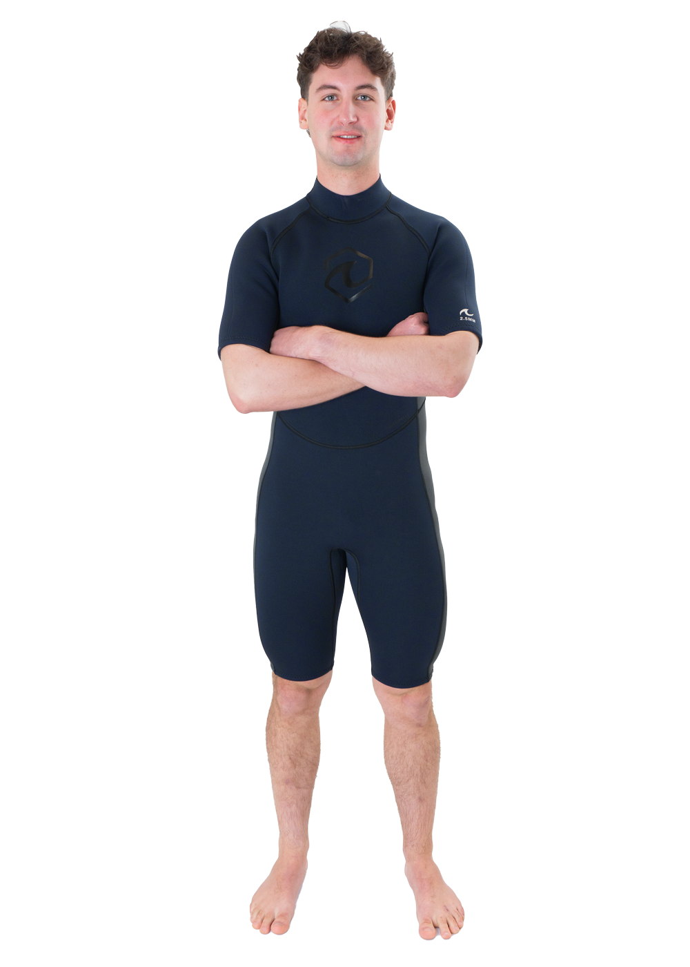 Swiftwater Men's Short Sleeve 2.5mm Back Zip Spring Wetsuit for Surfing, Diving & Water Sports - Lightweight Neoprene Swimwear