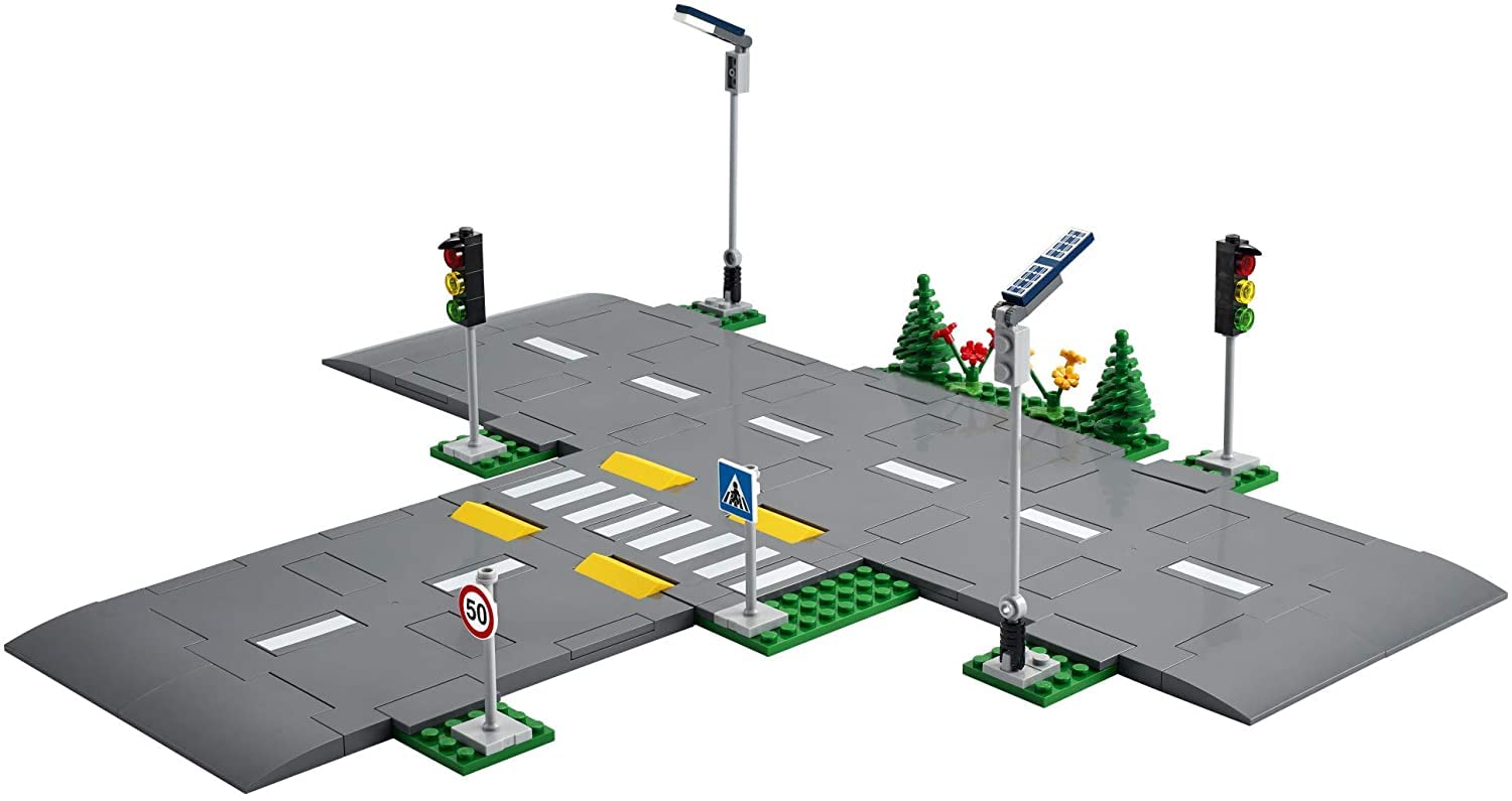 LEGO City Road Plates 60304 - Building Toy Set with Traffic Lights, Trees & Glow in The Dark Bricks | Compatible with All City Series Sets | STEM Learning Gift for Kids Ages 5+ | Perfect for Creative Play, City Building & Interactive Learning Scenes