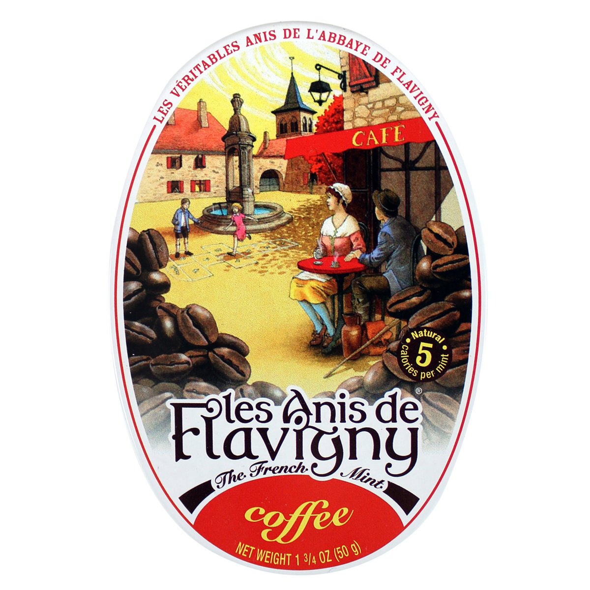 Les Anis de Flavigny Coffee Flavored Hard Candy 1.75oz - French Gourmet Mints for Coffee Lovers - Perfect for Office, After Dinner & Gifts