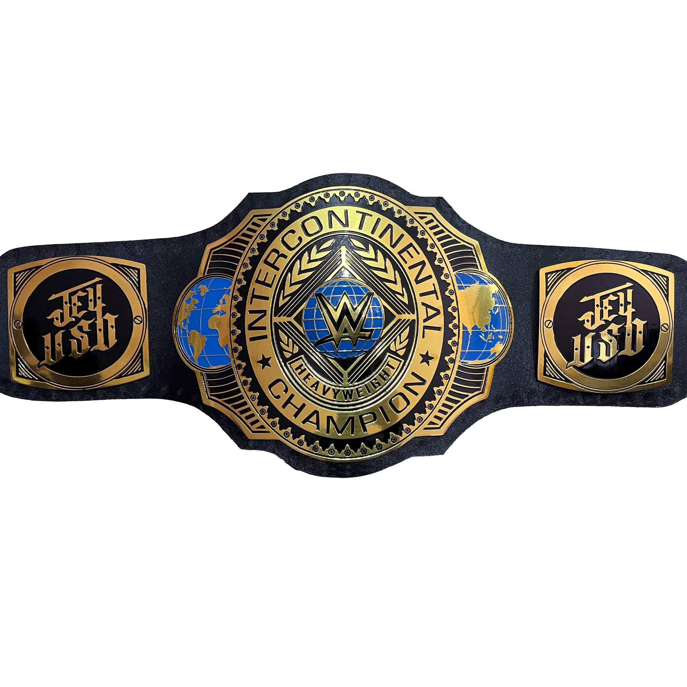 Authentic Intercontinental Championship Title Replica Belt - Premium World Heavyweight Wrestling Collectible for Adults - WWE Inspired with Jey Uso Side Plates - Perfect for Wrestling Fans, Cosplay, and Sports Memorabilia Display