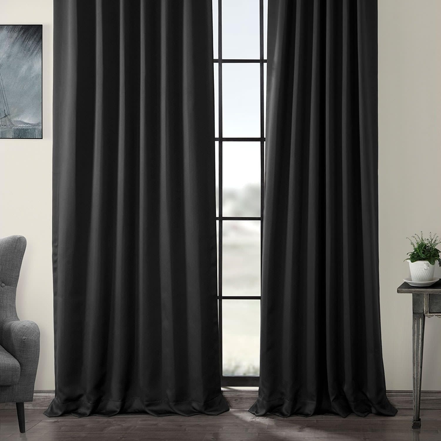 Jet Black Blackout Curtains for Bedroom - Thermal Insulated & Noise Reducing Window Drapes for Better Sleep & Privacy