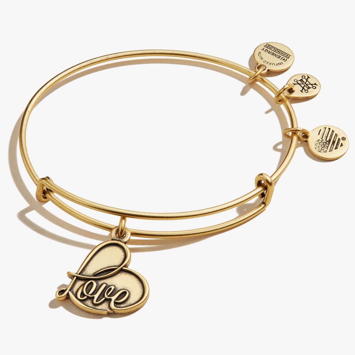 Love Charm Bangle Bracelet - Sterling Silver Adjustable Romantic Jewelry Gift for Women - Perfect for Valentine's Day, Anniversary & Special Occasions