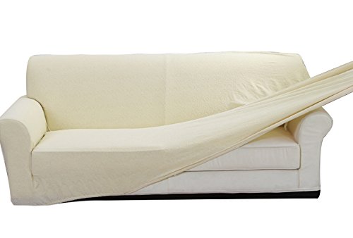 Baroque Style Stretch Sofa Slipcover - Easy Fit Elastic Fabric Couch Cover for 1 Seater (35