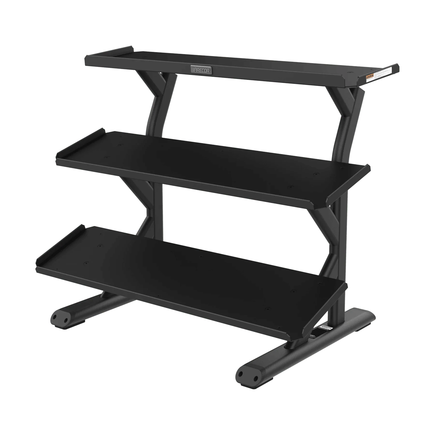 Precor Vitality Series 3-Tier 10-Pair Flat Tray Dumbbell Rack (VBR 6804) - Heavy Duty Home Gym Equipment for Weight Training & Strength Workouts