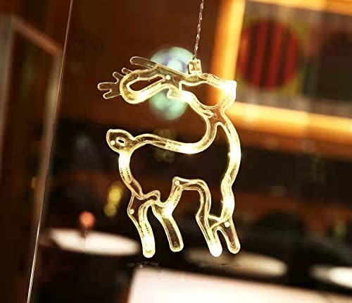 HAOYOU Christmas LED String Lights - Indoor/Outdoor Hanging Decorations for Windows, Home & Holiday Parties (Deer Design) | Perfect for Christmas Tree, Fireplace Mantel, and Outdoor Fence Decor