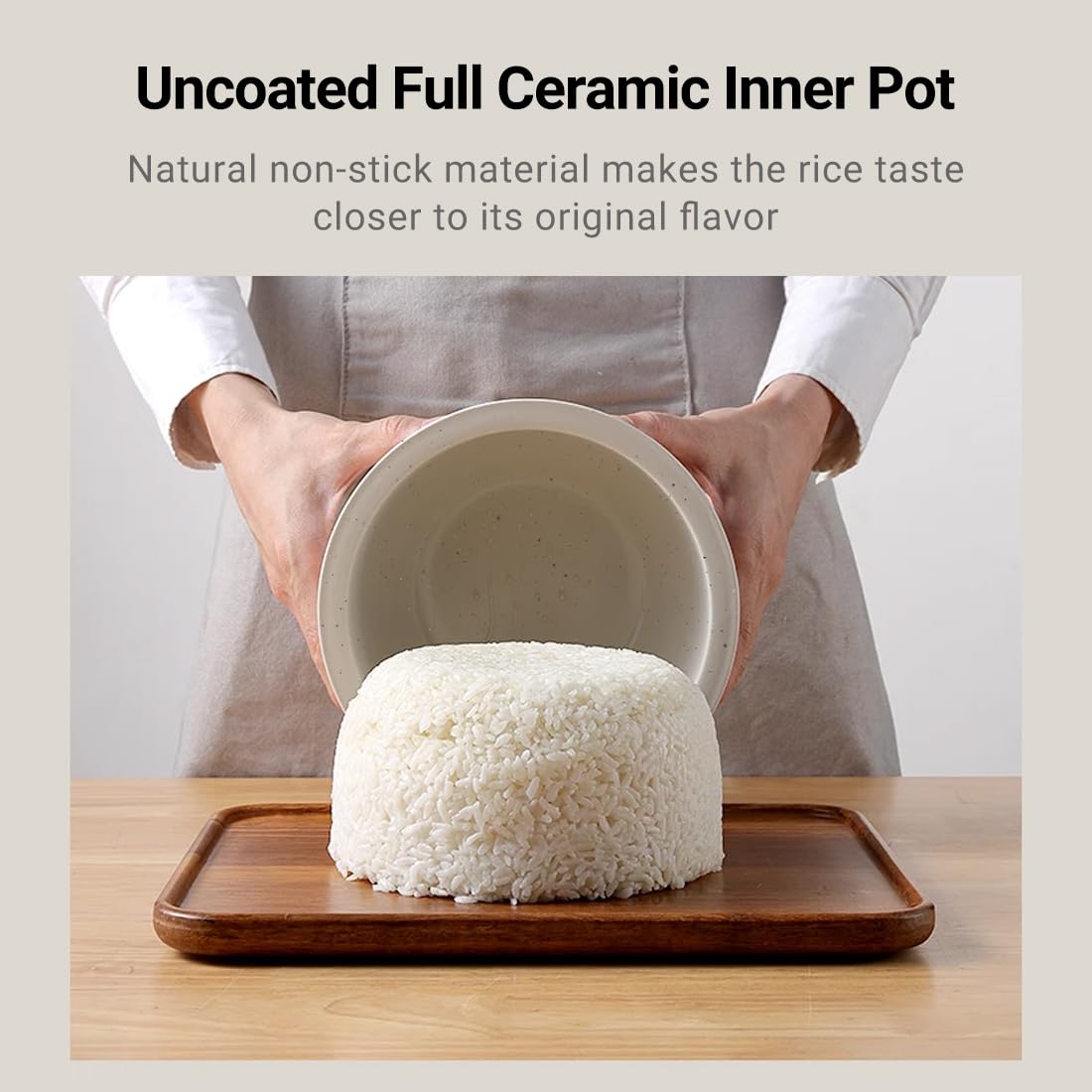 Joydeem 3-Cup Ceramic Rice Cooker FD20S-W - 2L White Electric Cooker with Pure Ceramic Inner Pot & 24H Delay Timer | Perfect for Small Families, Dorms, or Office Use