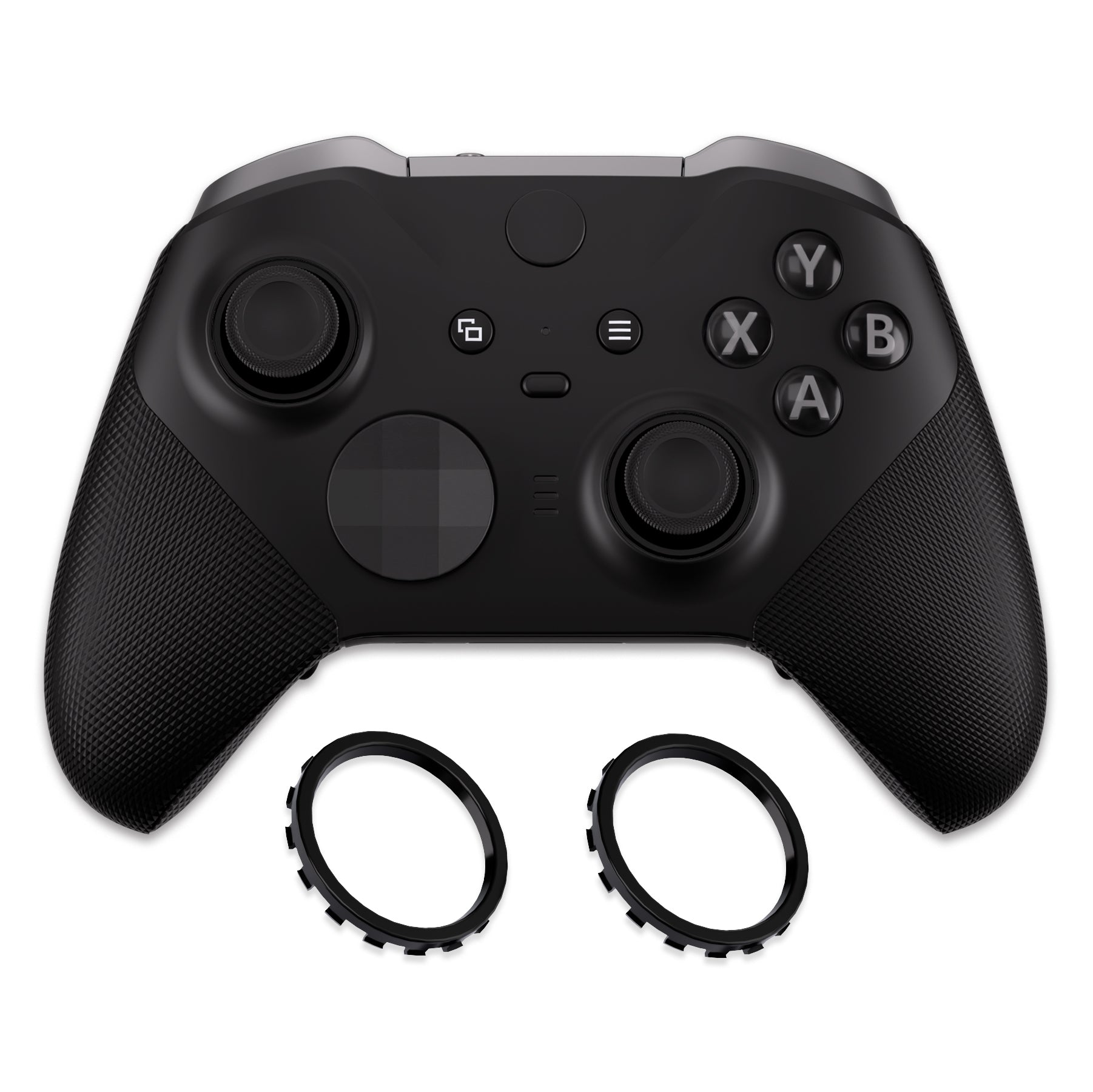 eXtremeRate Custom Accent Rings for Xbox Elite Series 2 Core & Elite Series 2 Controllers - Compatible with Xbox One Elite & Series X/S Controllers (Black) - Perfect for Gaming Setup & Controller Customization