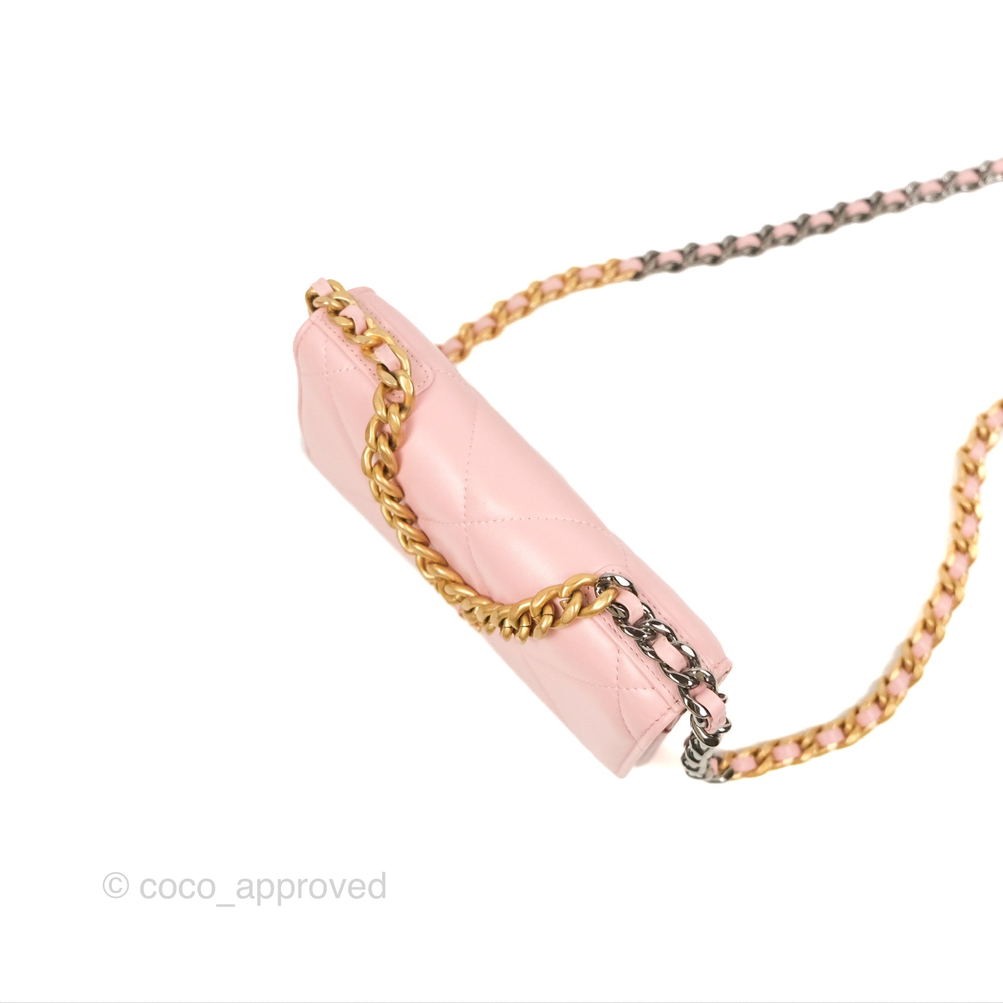 Chanel 19 Wallet on Chain WOC Light Pink Mixed Hardware Crossbody Bag - Luxury Designer Handbag for Women, Perfect for Date Night & Evening Events