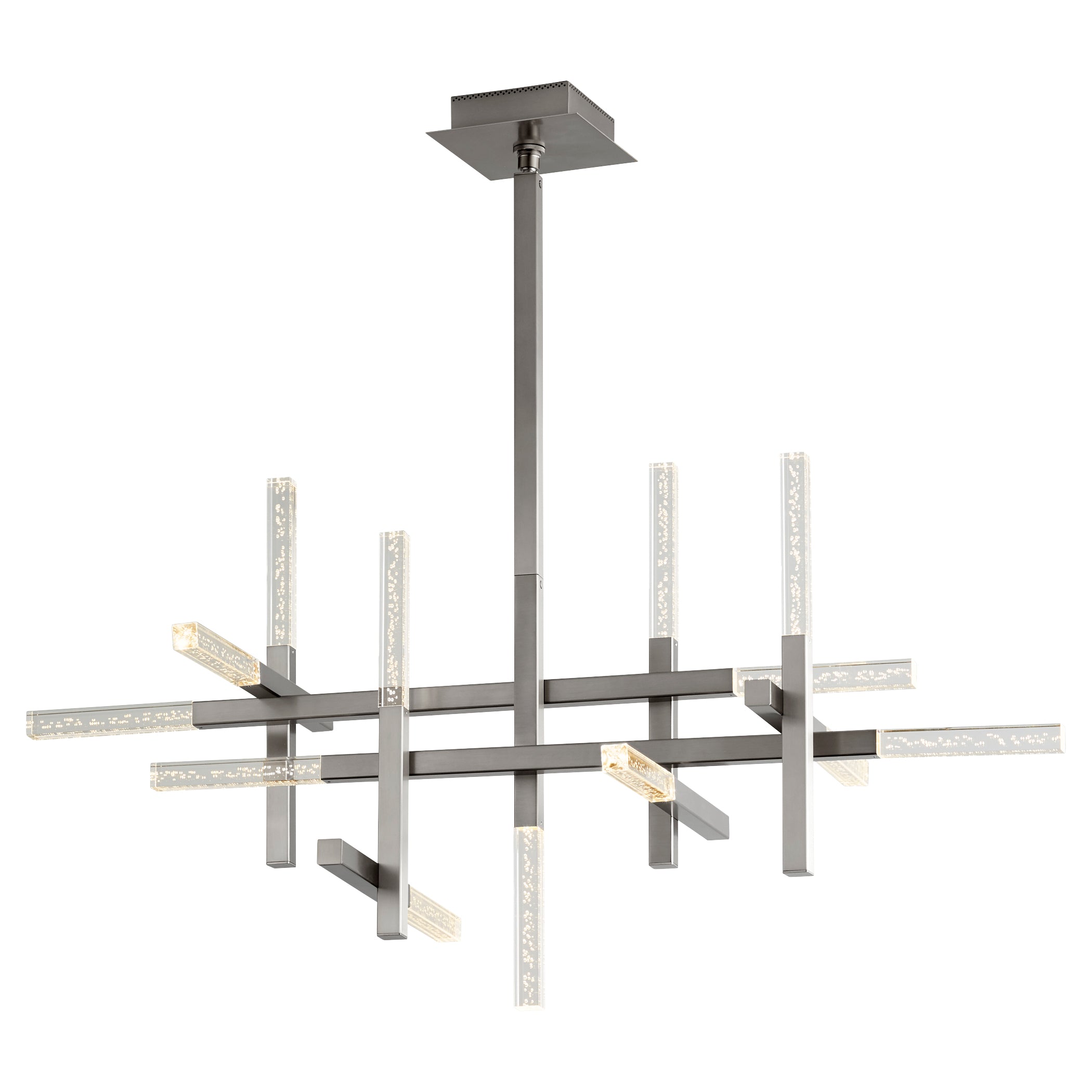 Oxygen Atlantis 3 637 24-Light Chandelier in Satin Nickel Finish - Elegant Dining Room & Foyer Lighting Fixture for Modern Homes
