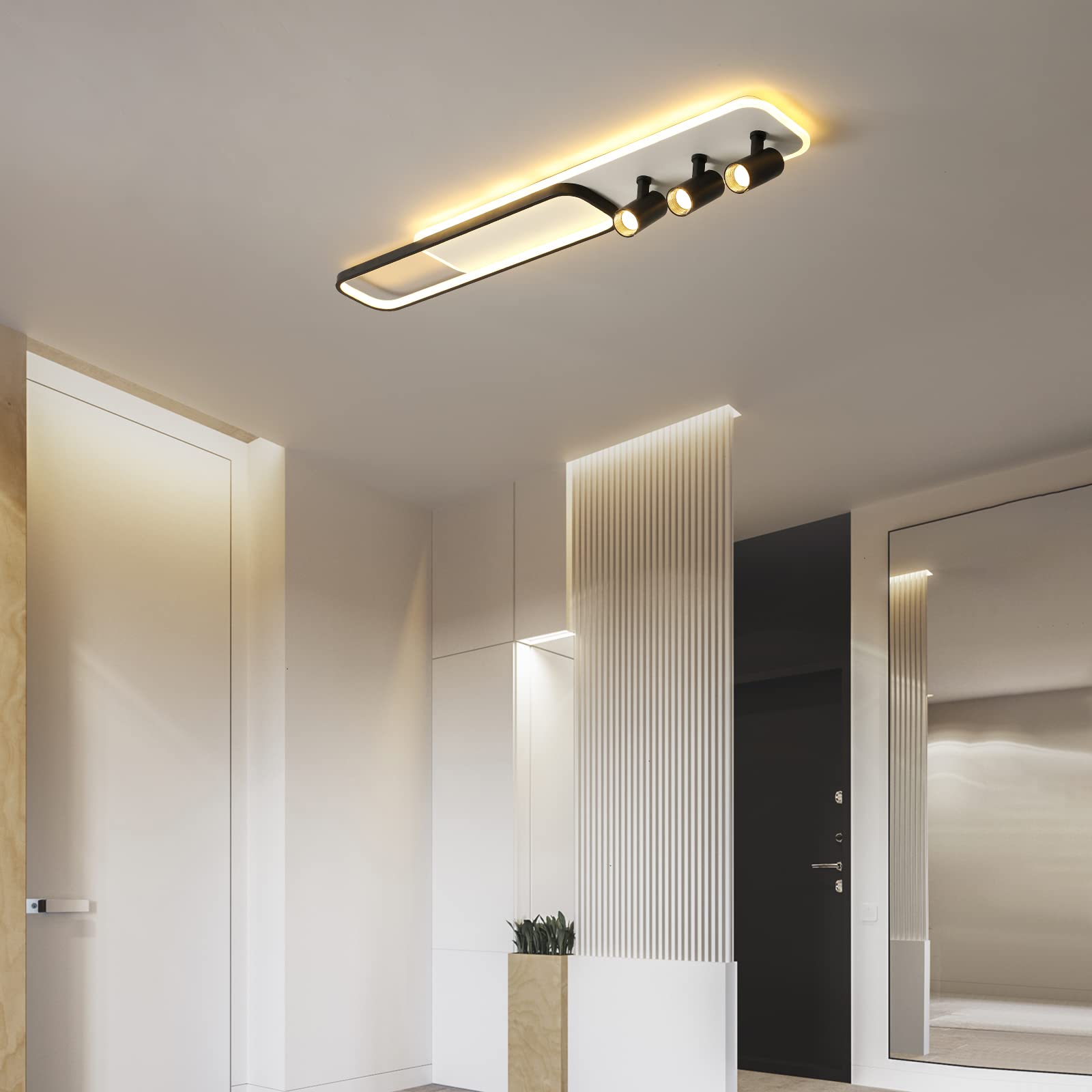 Modern Adjustable Dimmable Ceiling Light with 3 Reflectors - Energy Efficient LED Lighting for Living Room, Bedroom, Kitchen & Dining Room - Perfect for Home Decor and Ambient Lighting