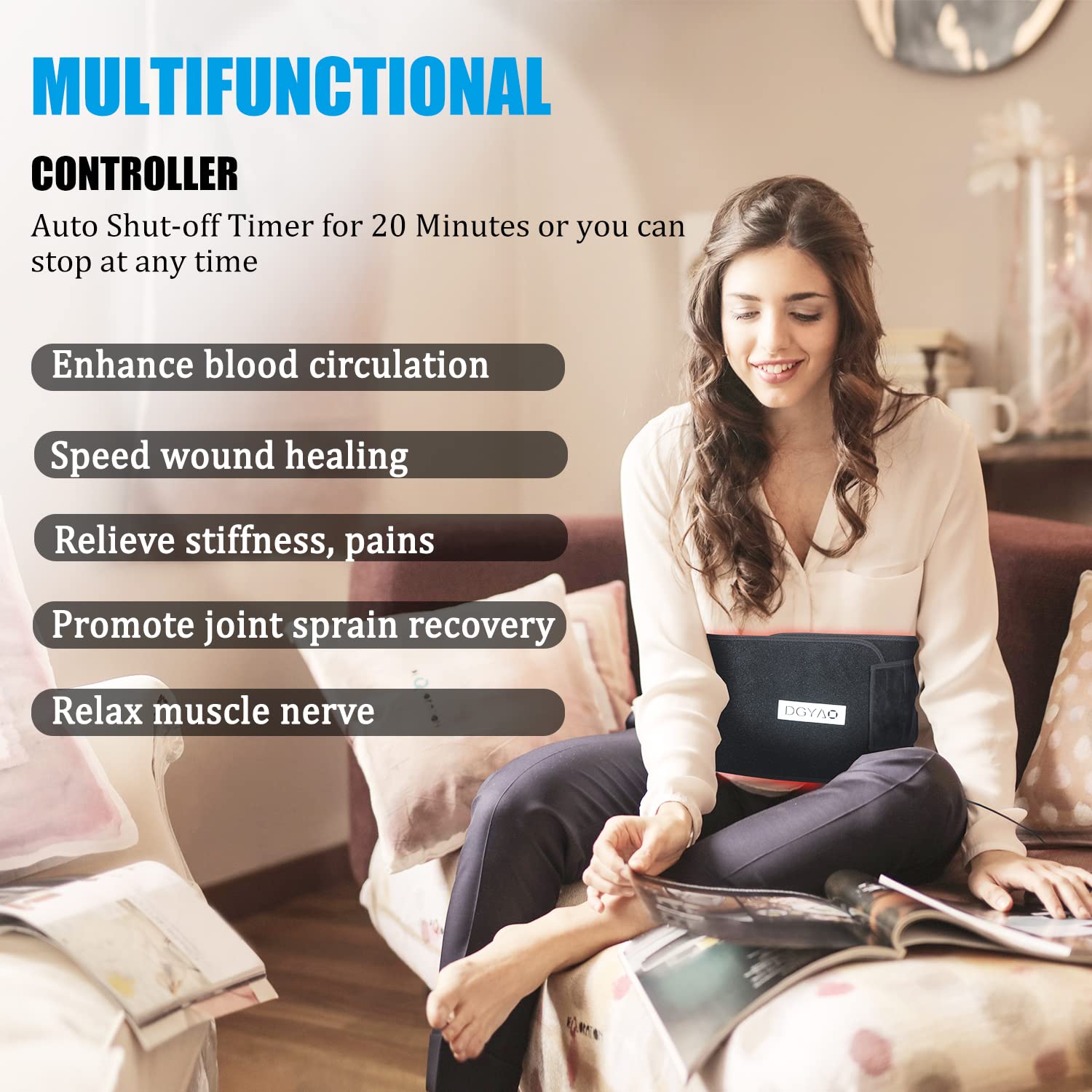 2020 New FDA Cleared LED Red Light & Near Infrared Light Therapy Device - Large Wearable Pain Relief Belt Pad for Back, Neck, Shoulder & Joint Pain - Home & Professional Use for Muscle Recovery & Relaxation