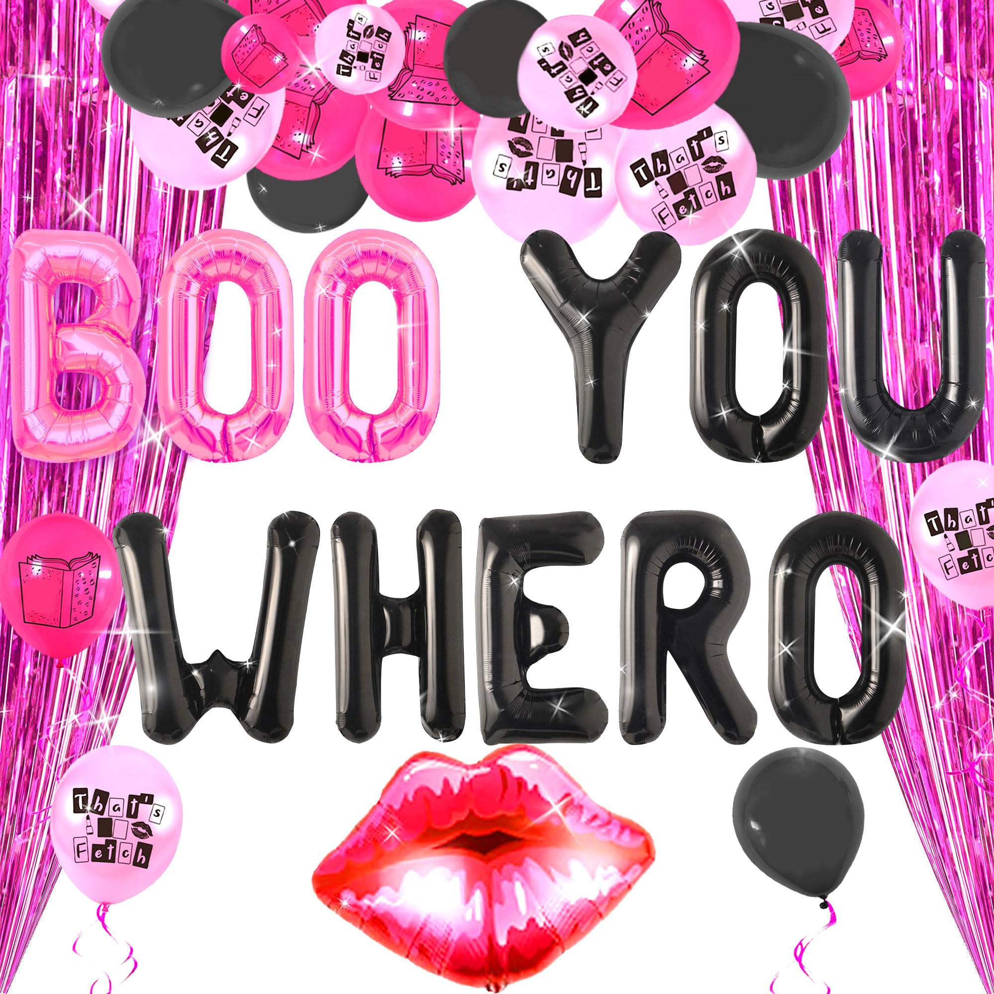 LaVenty Mean Girls Balloon Party Decorations - 'That's So Fetch' Balloons, Burn Book Banner for Y2K Themed Parties - Perfect for Birthday Decor, Movie Nights & 2000s Throwback Events