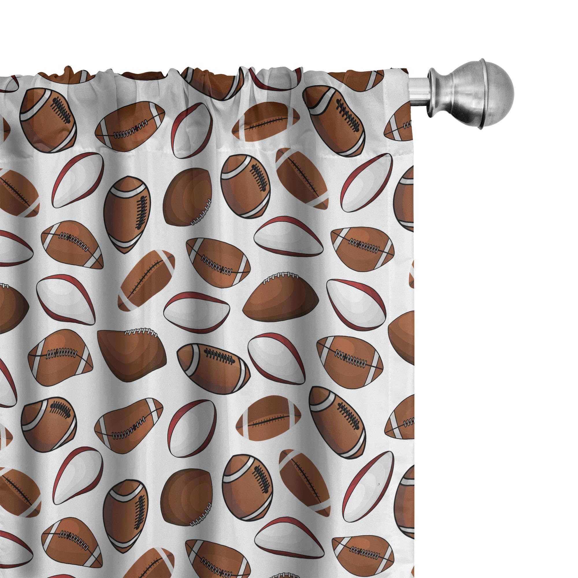 Ambesonne American Football Cartoon Style Curtains - 2 Panel Set, 28