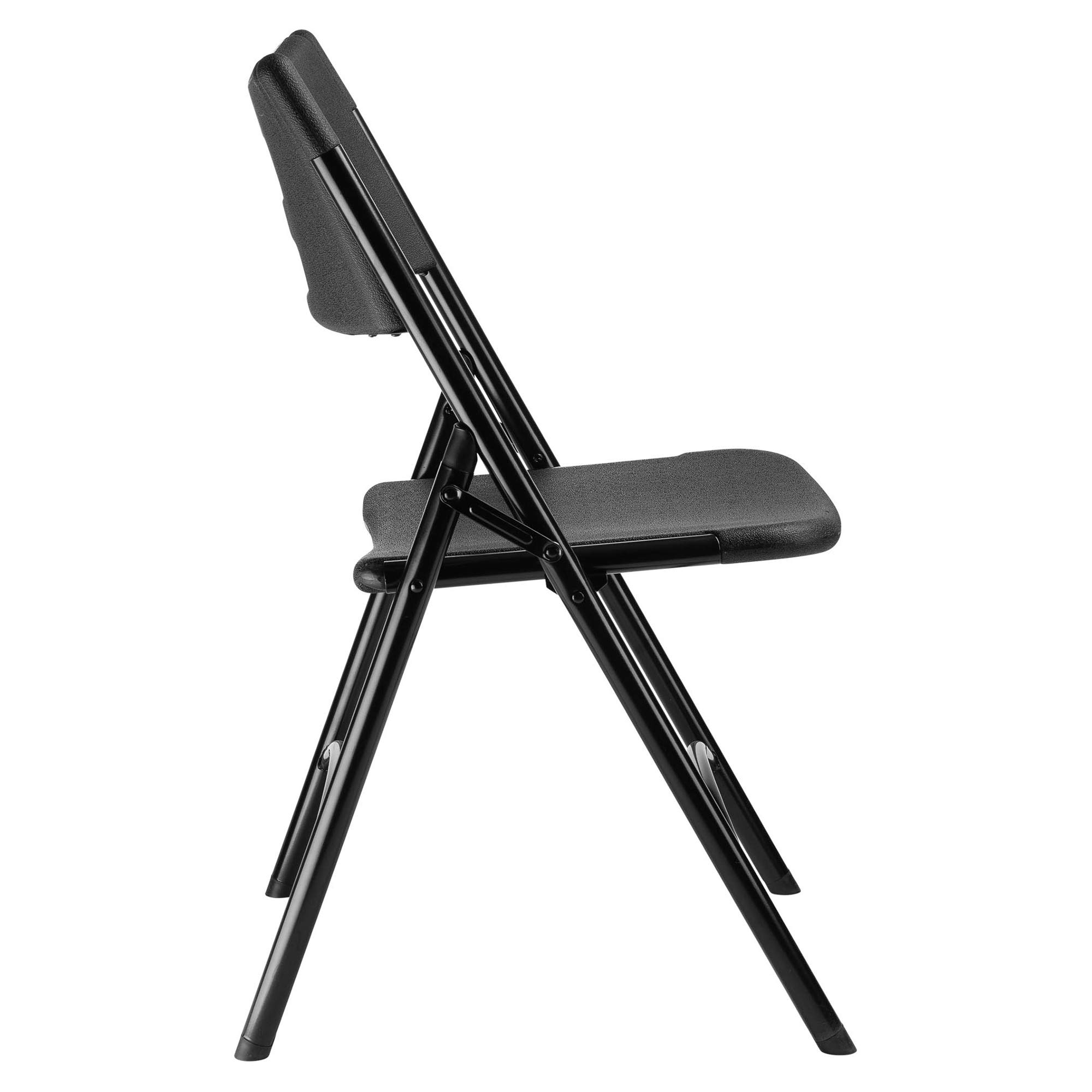 National Public Seating 600 Series Heavy Duty Plastic Folding Chairs - 4 Pack | Lightweight Portable Steel Frame with 2 Cross Braces | Ideal for Outdoor Events, Camping, Picnics & Home Use