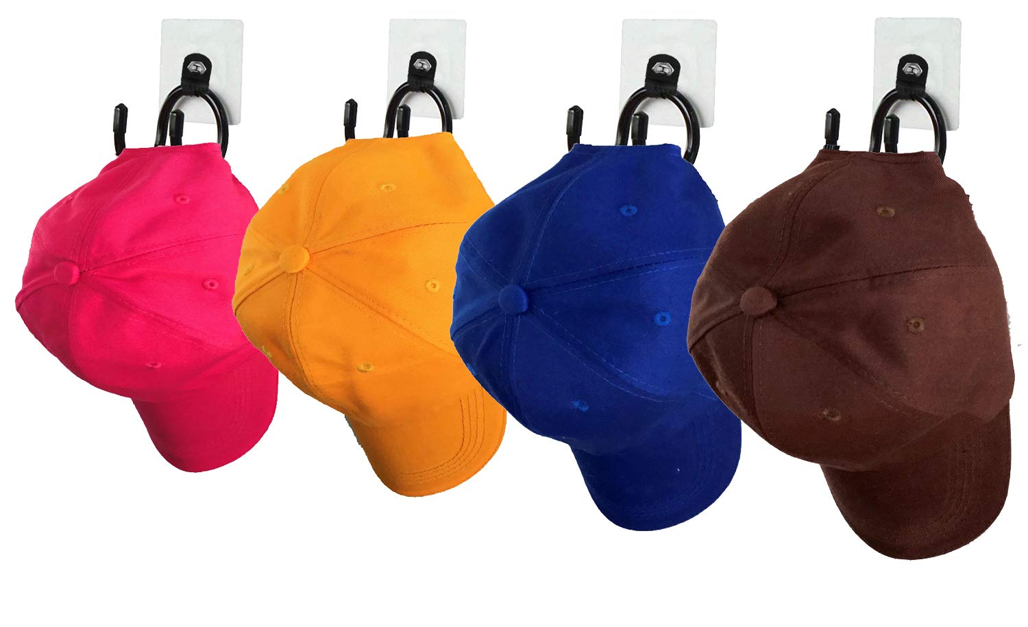 Baseball Cap Rack - Wall Mount Hat Holder for Storage & Display | No Drill Installation, Strong Self-Adhesive (Holds 15 lbs) | Perfect for Bedroom, Closet & Entryway Organization