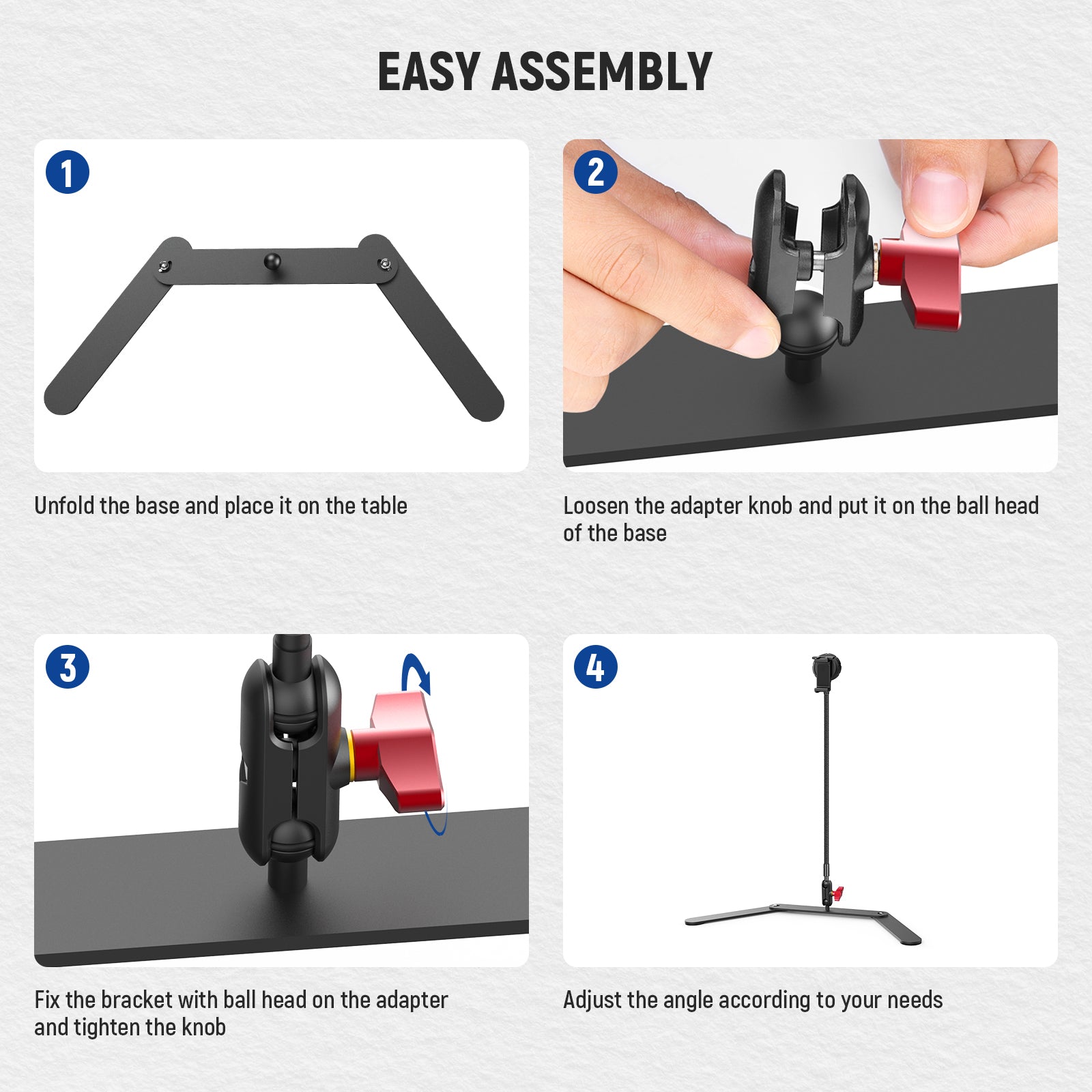 NEEWER DS022 Overhead Phone Mount Stand with Flexible Tube & Ball Head - Adjustable Smartphone Holder for Vlogging, Live Streaming & Content Creation - Perfect for YouTube, TikTok & Video Recording
