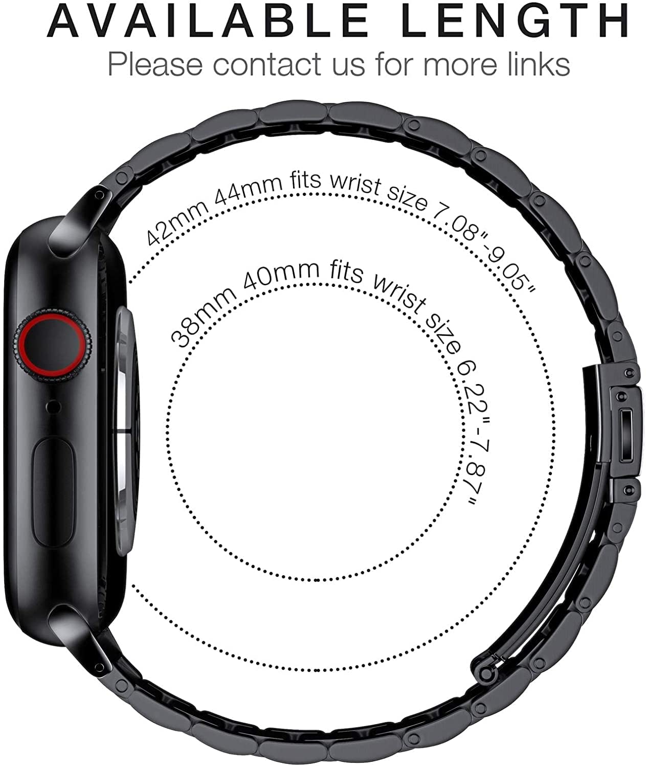 Stainless Steel Apple Watch Band for Series 9/8/7/6/5/4/3/SE/Ultra 2 - Compatible with 49mm 45mm 44mm 42mm 41mm 40mm 38mm - Durable Metal Replacement Strap for Men & Women - Perfect for Business, Workouts & Everyday Wear