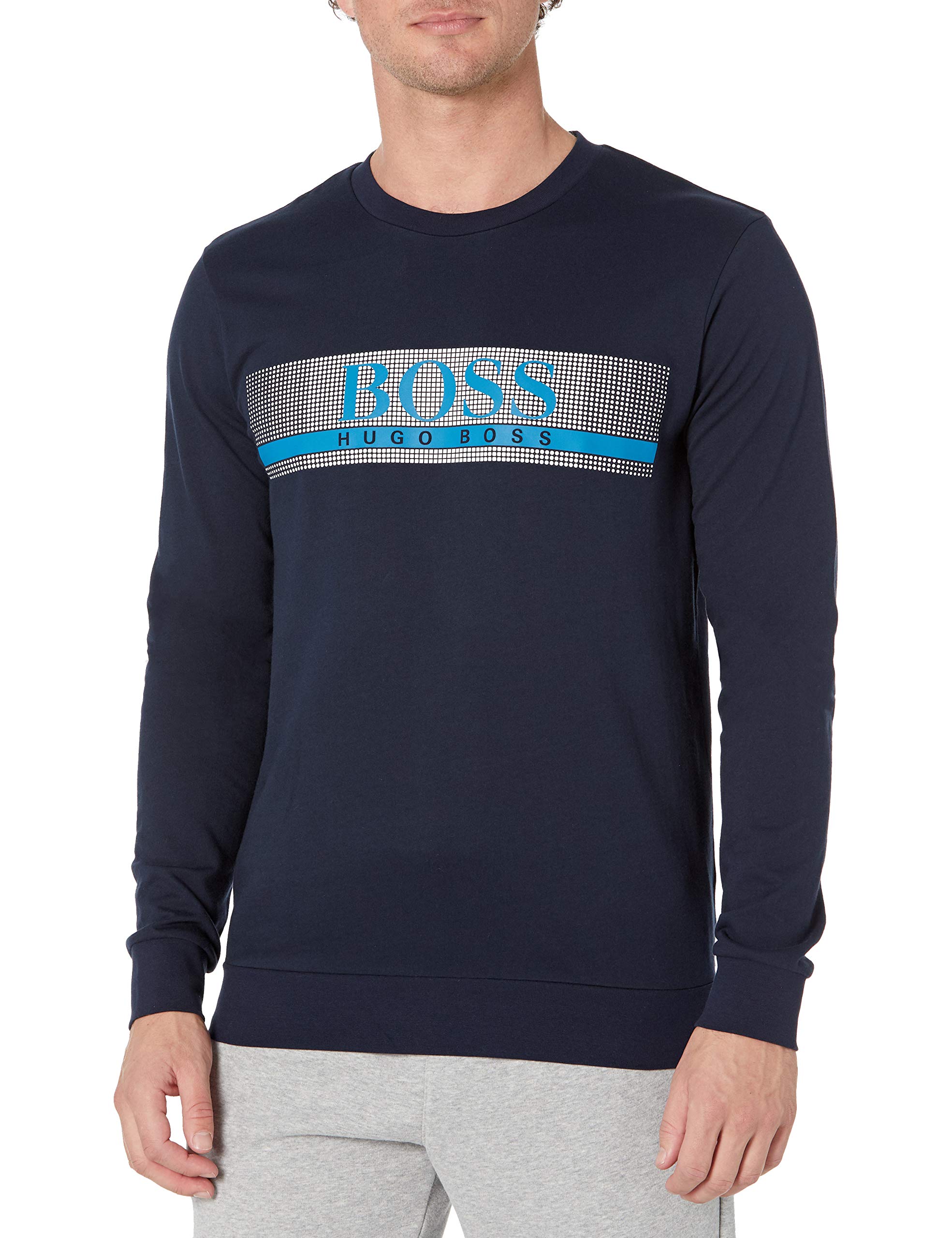 BOSS Men's Lounge Sweater - Premium Soft Cotton Knit Pullover for Casual Wear & Relaxation at Home | Cozy Winter Sweater for Lounging, Netflix Nights & Weekend Comfort