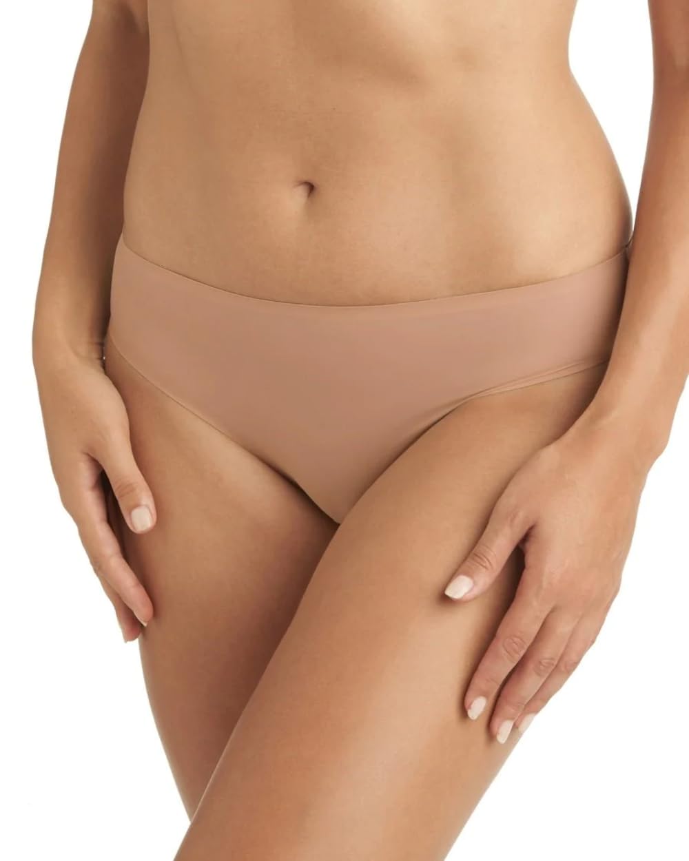 TC Fine Intimates Women's Matte Microfiber Hipster Underwear - Soft Comfortable Everyday Panties, Seamless Design, Dark Sand - Perfect for Work, Yoga & Lounge Wear